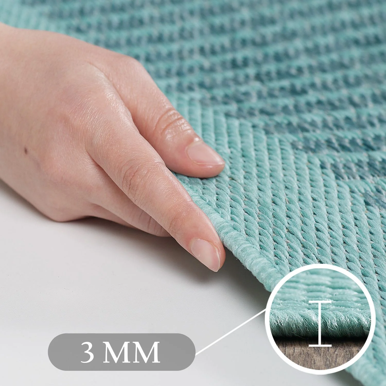 Outdoorteppiche, Unicolor, Farbe Blau, Teppich für Terasse-Balkon-Küche, Rücken aus Polypropylen - Image 6
