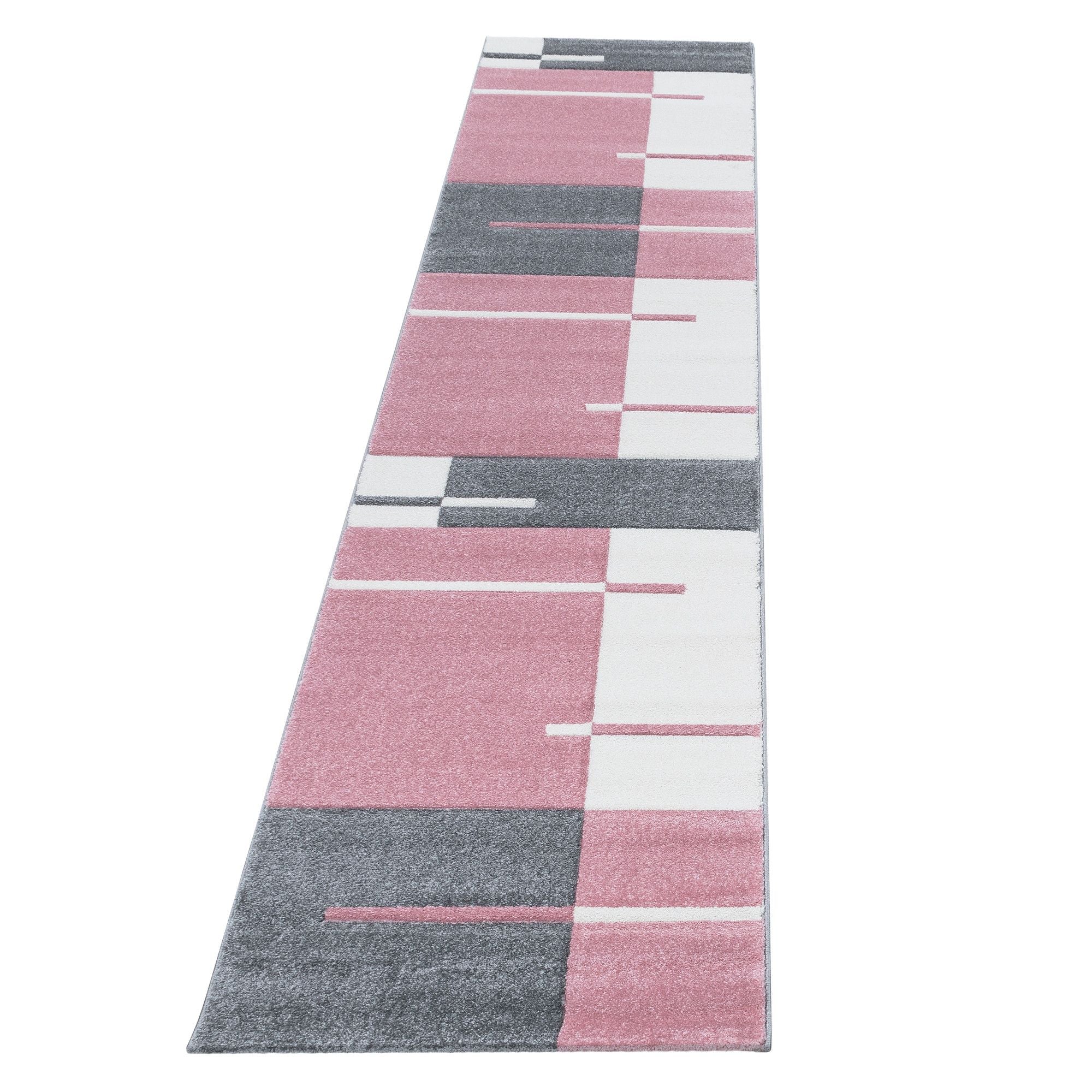 Hawaii Karierter Kurzflorteppich in Pink, Weiß & Grau - Image 7