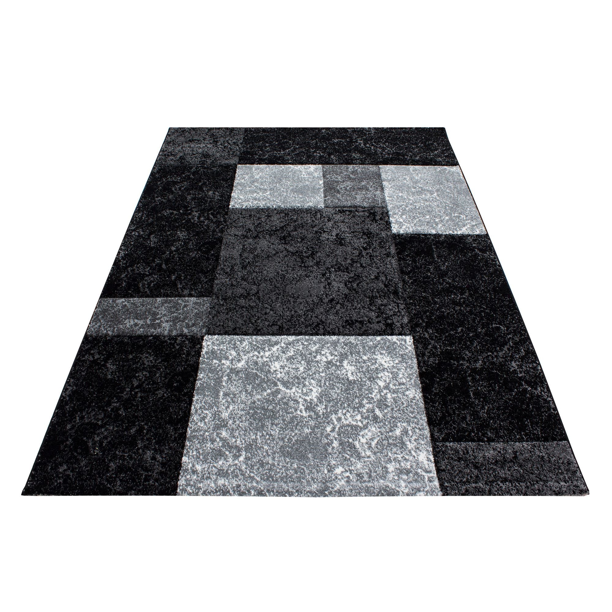 Hawaii Geometrisch Karierter Kurzflorteppich in Schwarz - Image 3