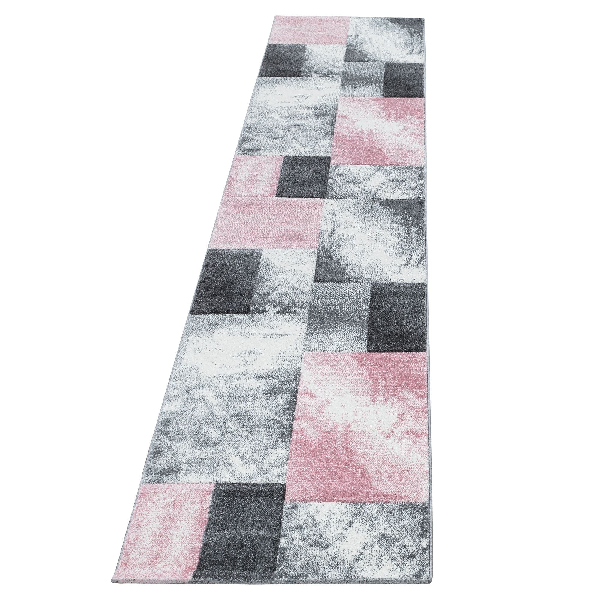 Hawaii Geometrisch Karierter Kurzflorteppich in Pink - Image 7