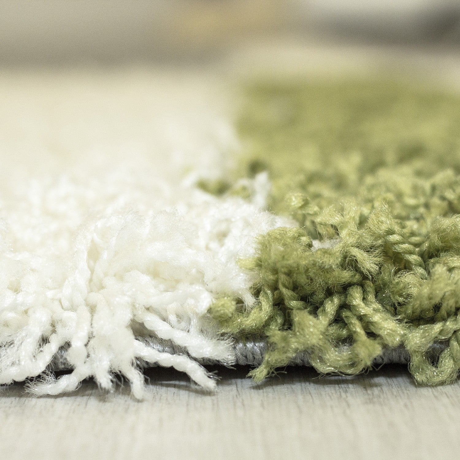 Hochflor Langflor Wohnzimmer Shaggy Teppich Florhöhe 3cm Grau-Weiss-Grün - Image 5