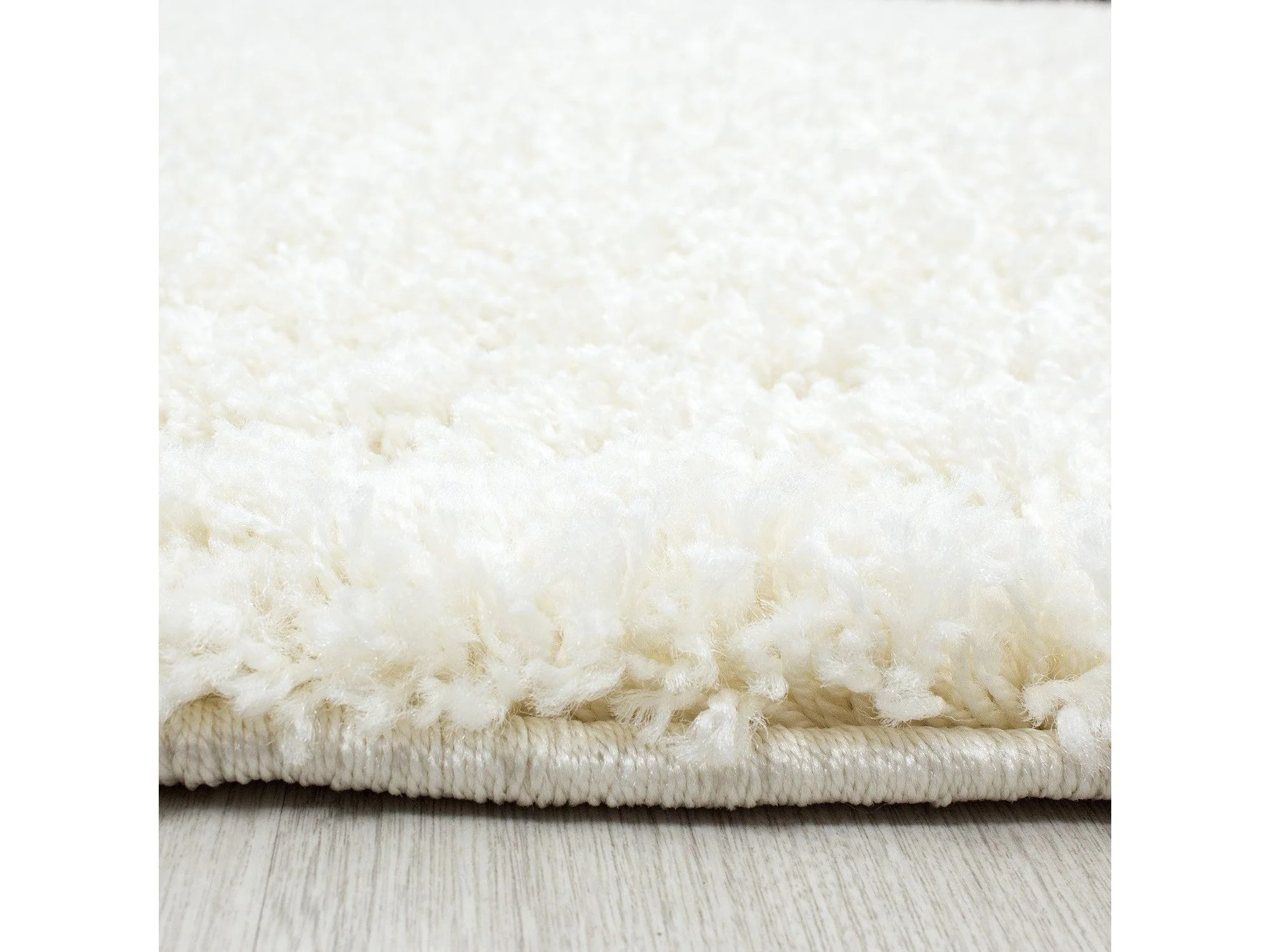 Hochflor Langflor Wohnzimmer Shaggy Teppich Unifarbe Florhöhe 5cm Creme - Image 4