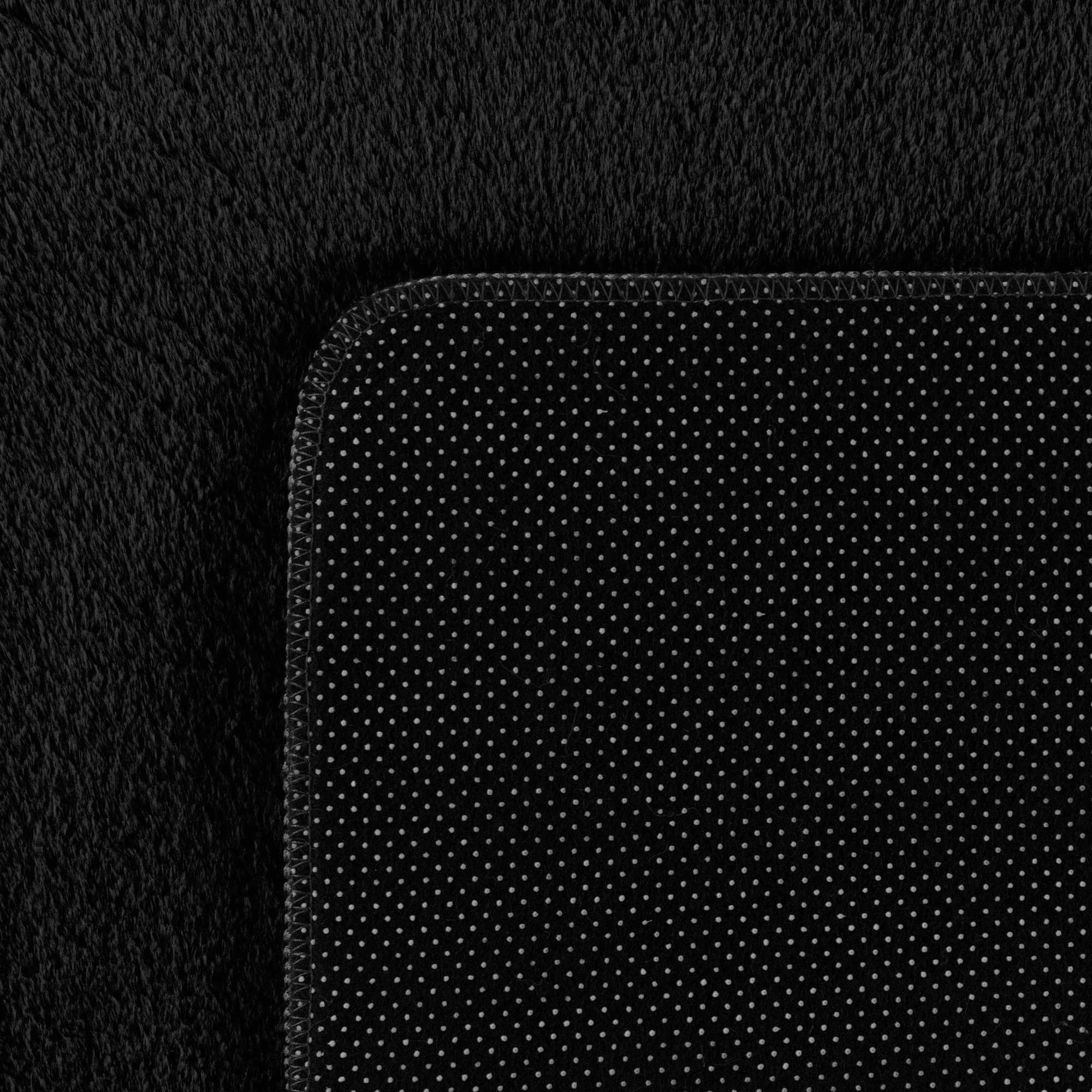 Läufer Teppich Schwarz 6x1 cm – Waschbarer Kurzflorteppicheteppiche, rutschfest & weich, modernes einfarbiges Design für Schlafzimmer, Küche & Flur - Image 4
