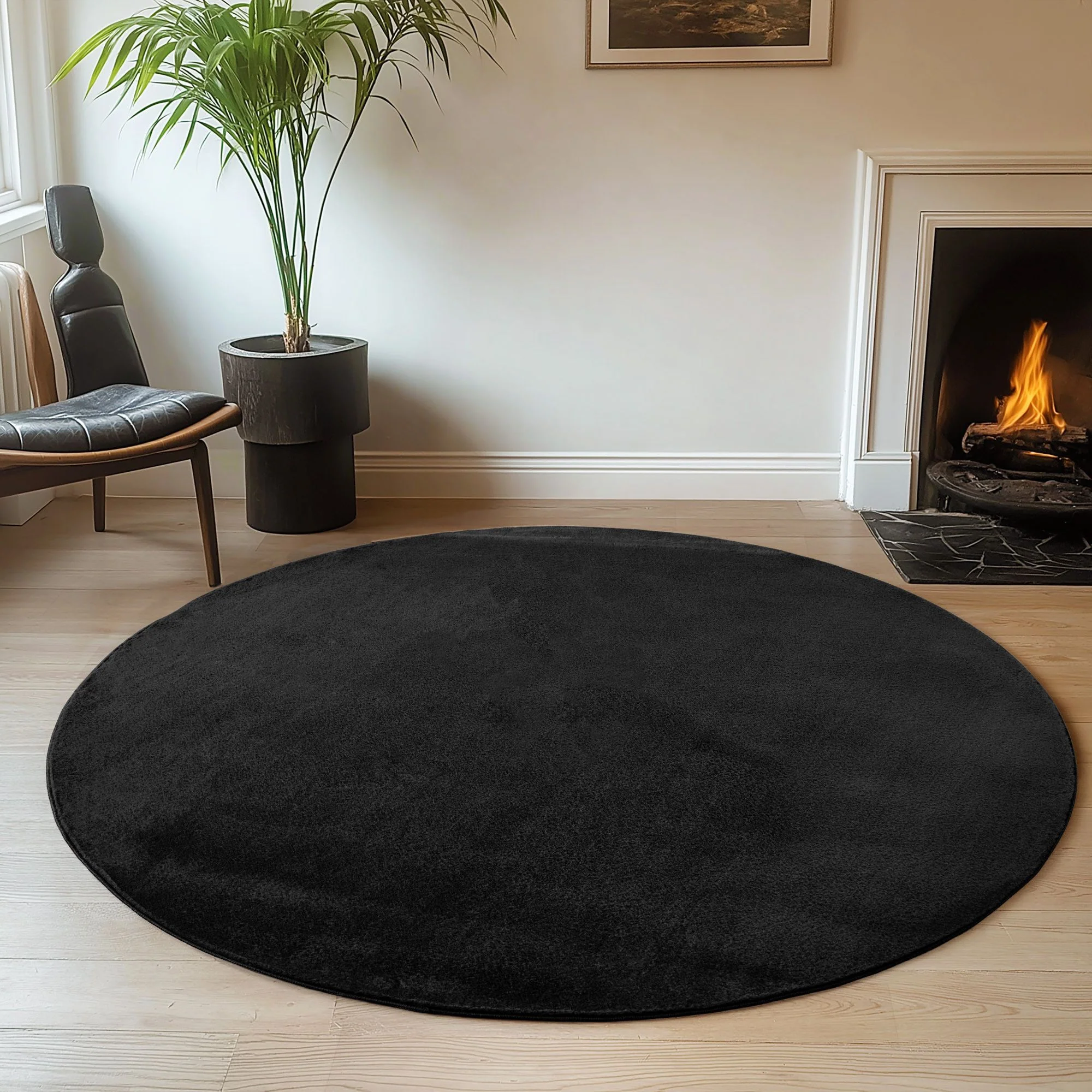 Läufer Teppich Schwarz 6x1 cm – Waschbarer Kurzflorteppicheteppiche, rutschfest & weich, modernes einfarbiges Design für Schlafzimmer, Küche & Flur - Image 7