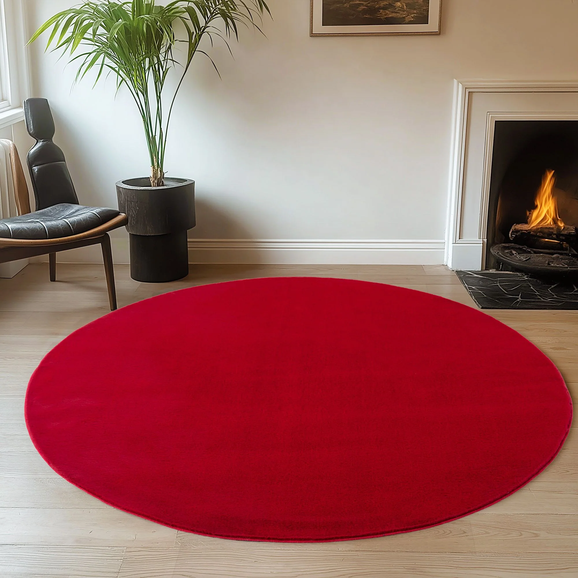 Läufer Teppich Rot 6x1 cm – Waschbarer Kurzflorteppicheteppiche, rutschfest & weich, modernes einfarbiges Design für Schlafzimmer, Küche & Flur - Image 7