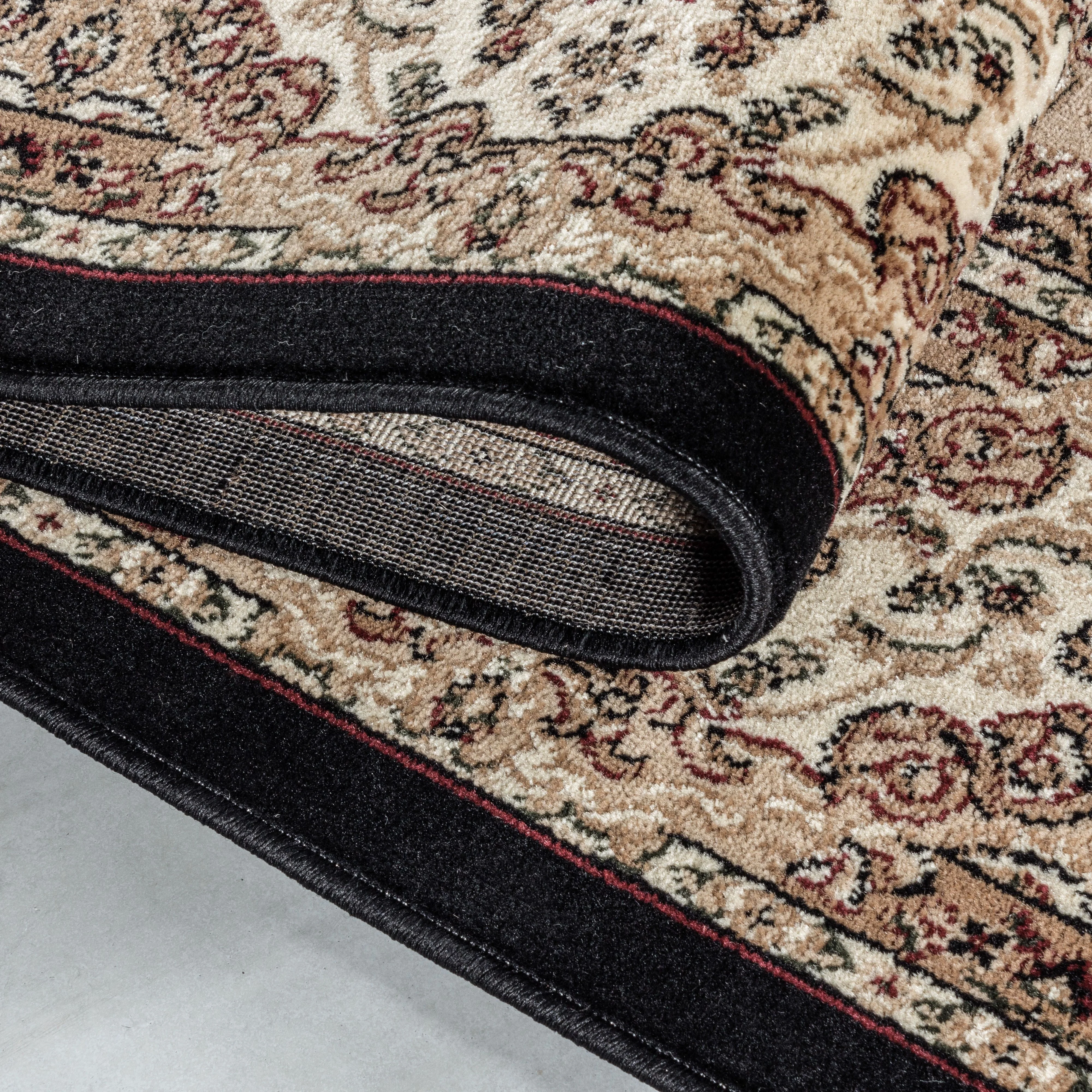 Klassischer Orientteppich in Schwarz: Medaillon Design - Image 5