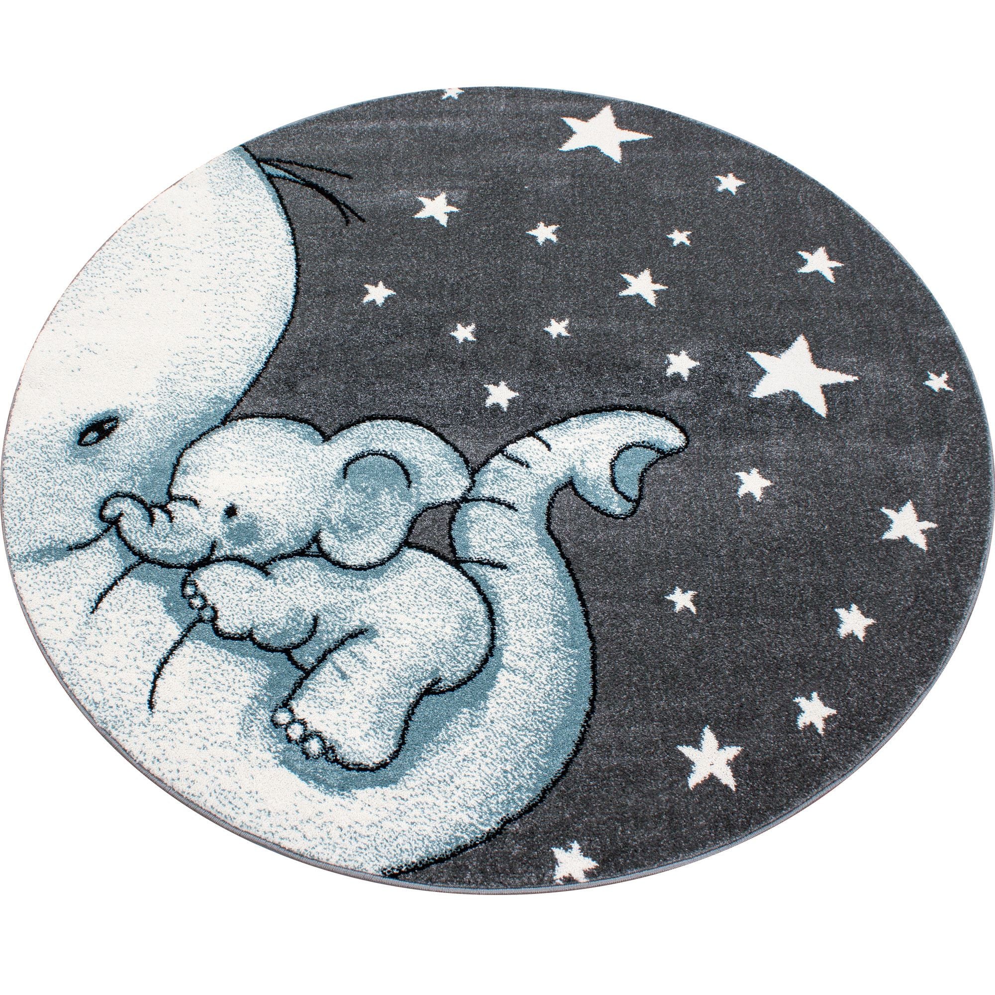 Kinderteppiche, Elefant-Design, Farbe Blau, Teppich für Kinderzimmer, Rücken aus Jute - Image 7