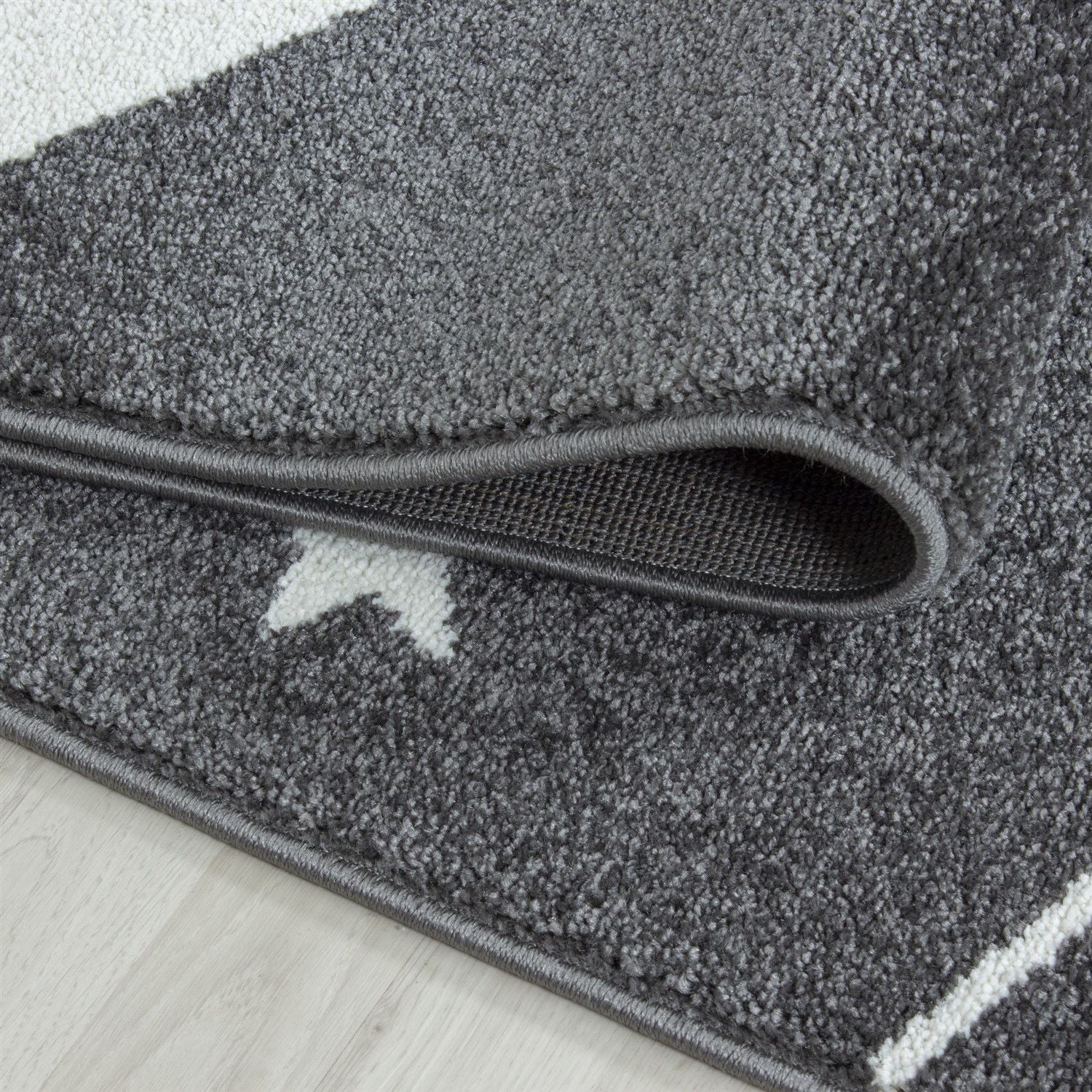 Kinderteppiche, Sterne-Design, Farbe Grau, Teppich für Kinderzimmer, Rücken aus Jute - Image 5