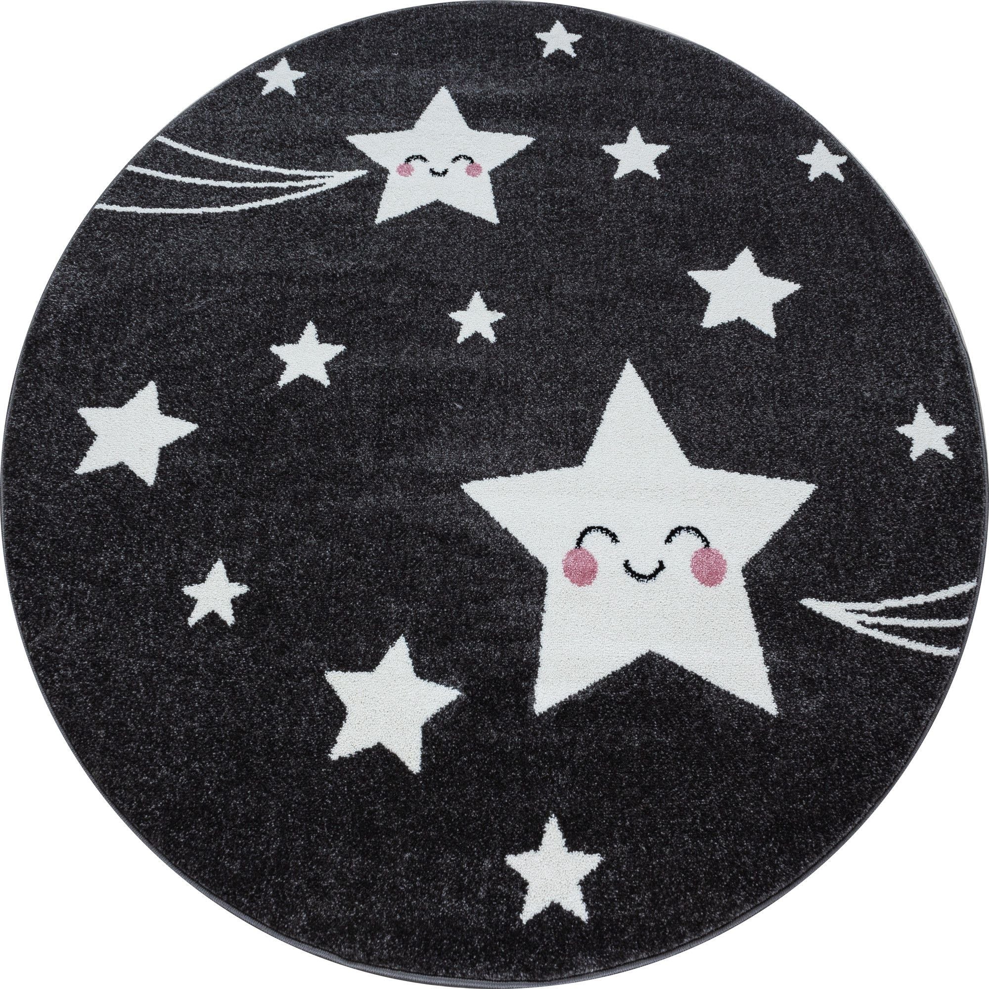 Kinderteppiche, Sterne-Design, Farbe Grau, Teppich für Kinderzimmer, Rücken aus Jute - Image 6