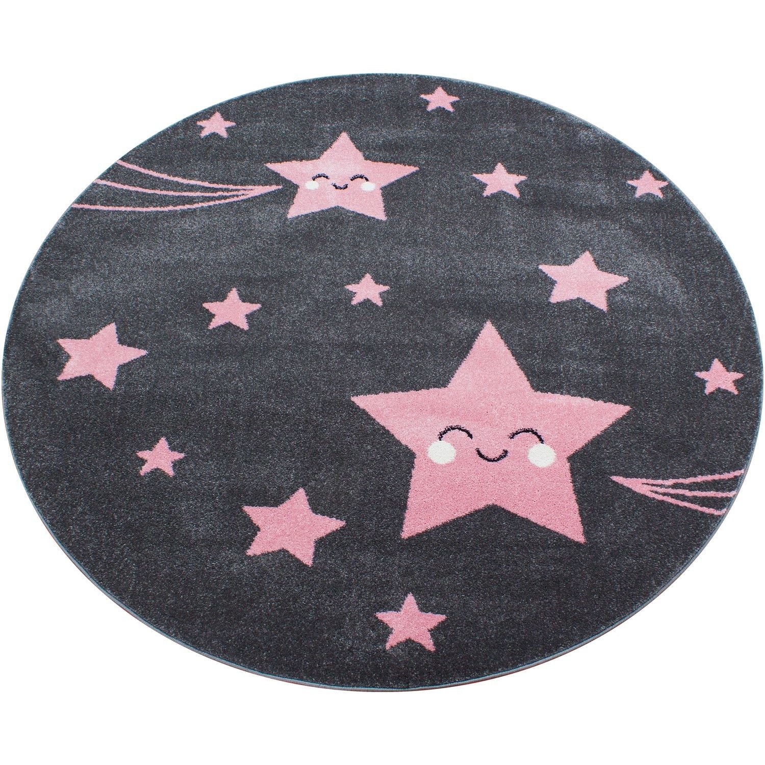 Kinderteppiche, Sterne-Design, Farbe Pink, Teppich für Kinderzimmer, Rücken aus Jute - Image 7