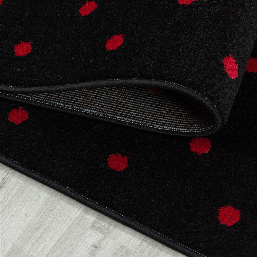 Kinderteppich Baby Teppich Kinderzimmer Herz Motiv Schwarz Rot Farben - Image 6