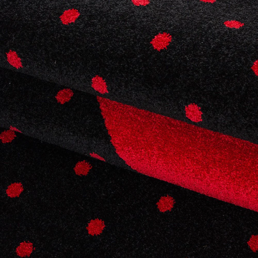 Kinderteppich Baby Teppich Kinderzimmer Herz Motiv Schwarz Rot Farben - Image 7