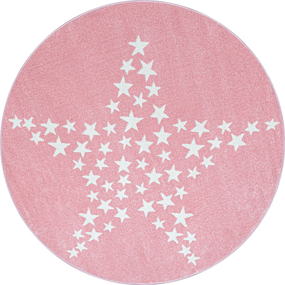 Kinderteppich Babyzimmer Kinderzimmer Sterne Motiv Pink Weiß Farben - Image 3