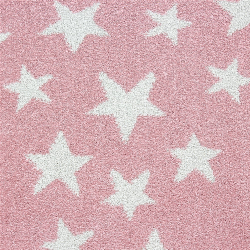 Kinderteppich Babyzimmer Kinderzimmer Sterne Motiv Pink Weiß Farben - Image 5