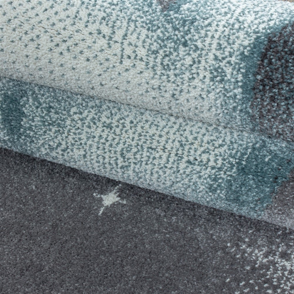 Kinderteppich Kinderzimmer süßes Bärenmotiv Blau Grau Weiß Farben - Image 7