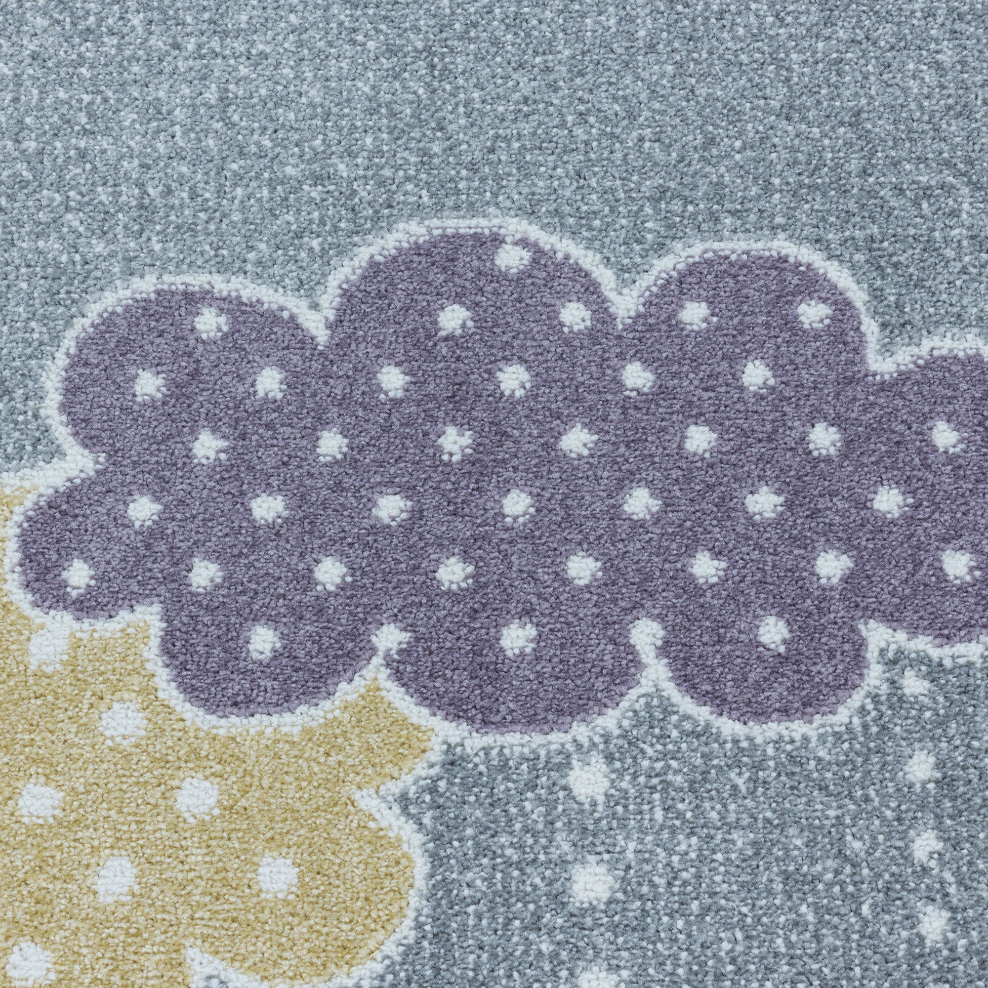 inderteppich Kurzflor mit Wolken & Sternen – Grau - Image 7