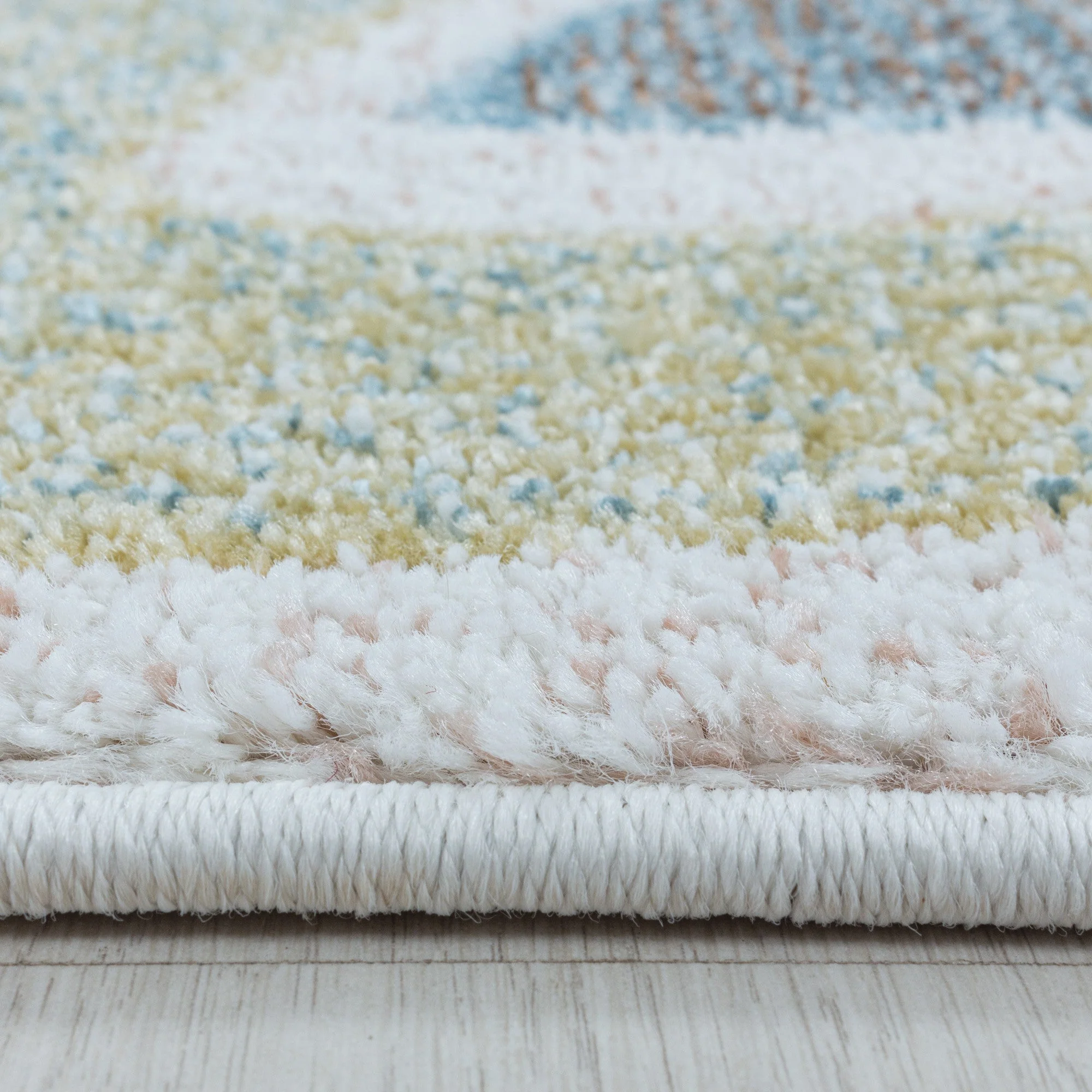 Kinderteppich Kurzflor Teppich Kinderzimmer Einhorn Bunte Sterne Krone Weiss - Image 5