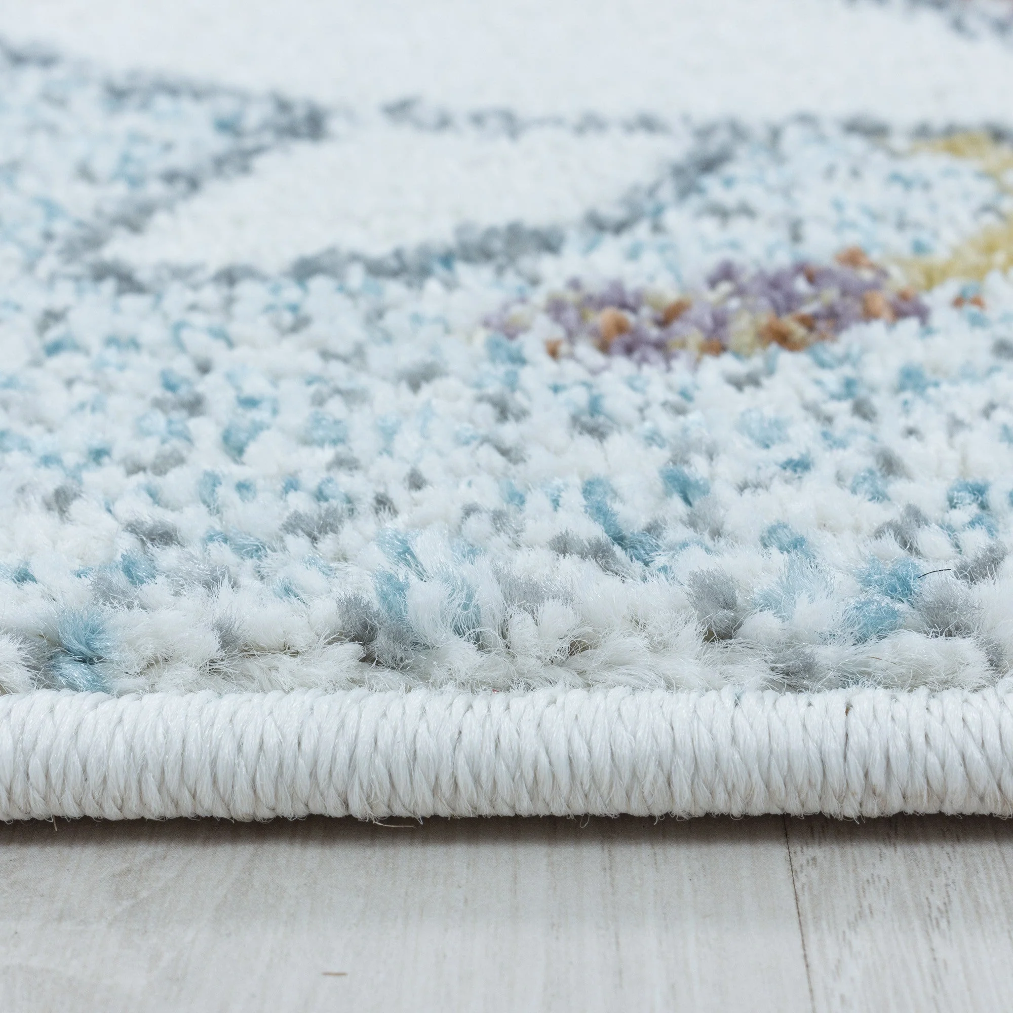 Kinderteppich Kurzflor Teppich Kinderzimmer Regenbogen Giraffe Weich Blau - Image 5