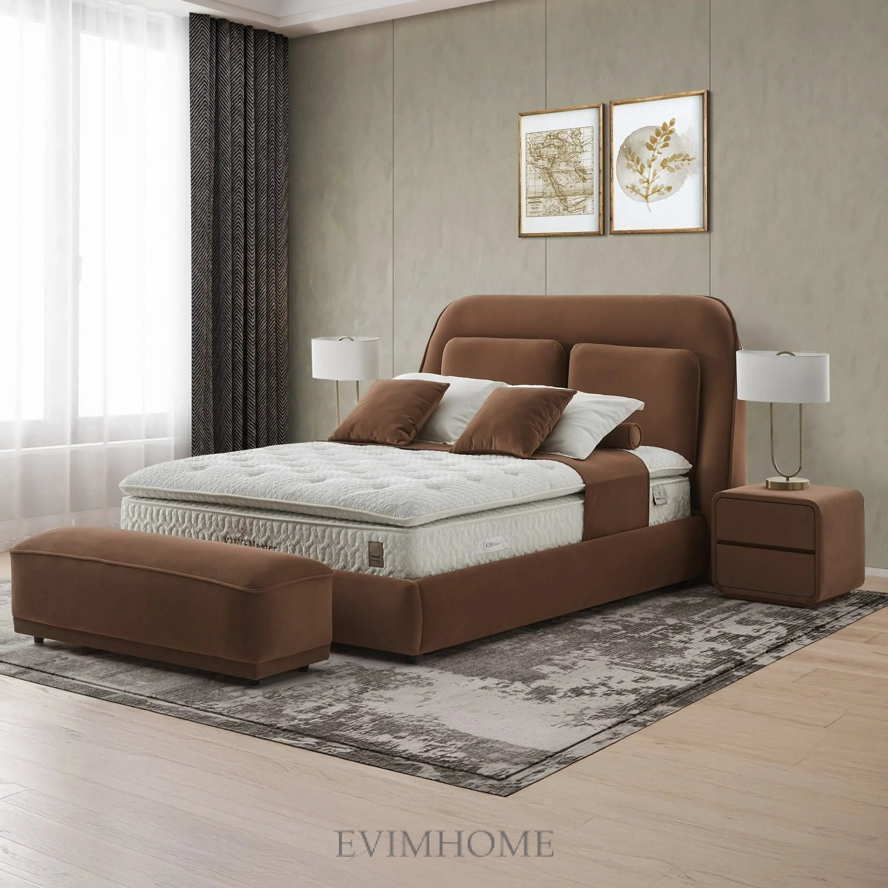 Kingmaster Venedik Boxspringbett mit plushigem Luxuskomfort