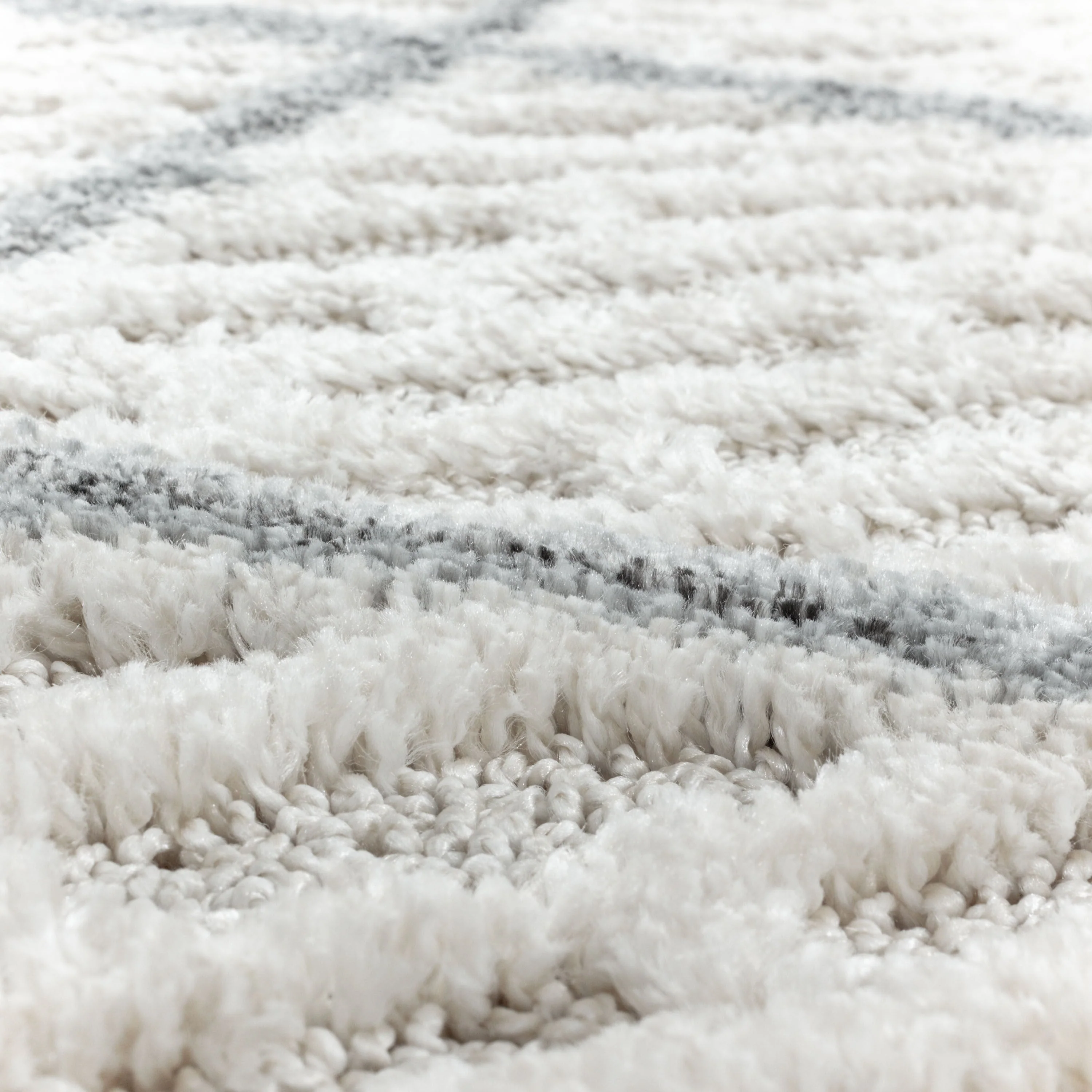Kurzflor Design Teppich MIA Looped Flor Gitter Muster Abstrakt Creme - Image 6