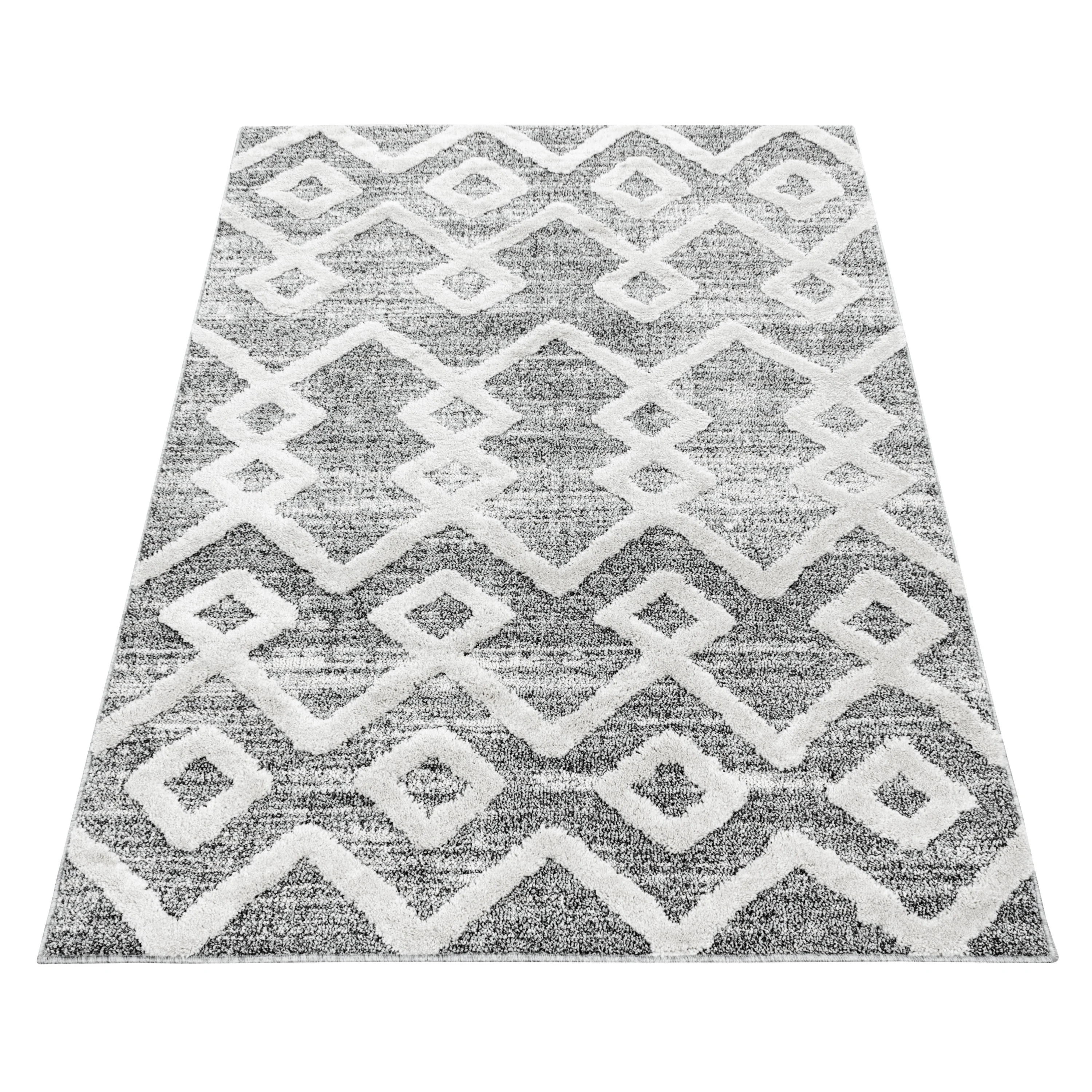 Kurzflor Design Teppich MIA Looped Flor Inka Rauten Muster Abstrakt - Image 3