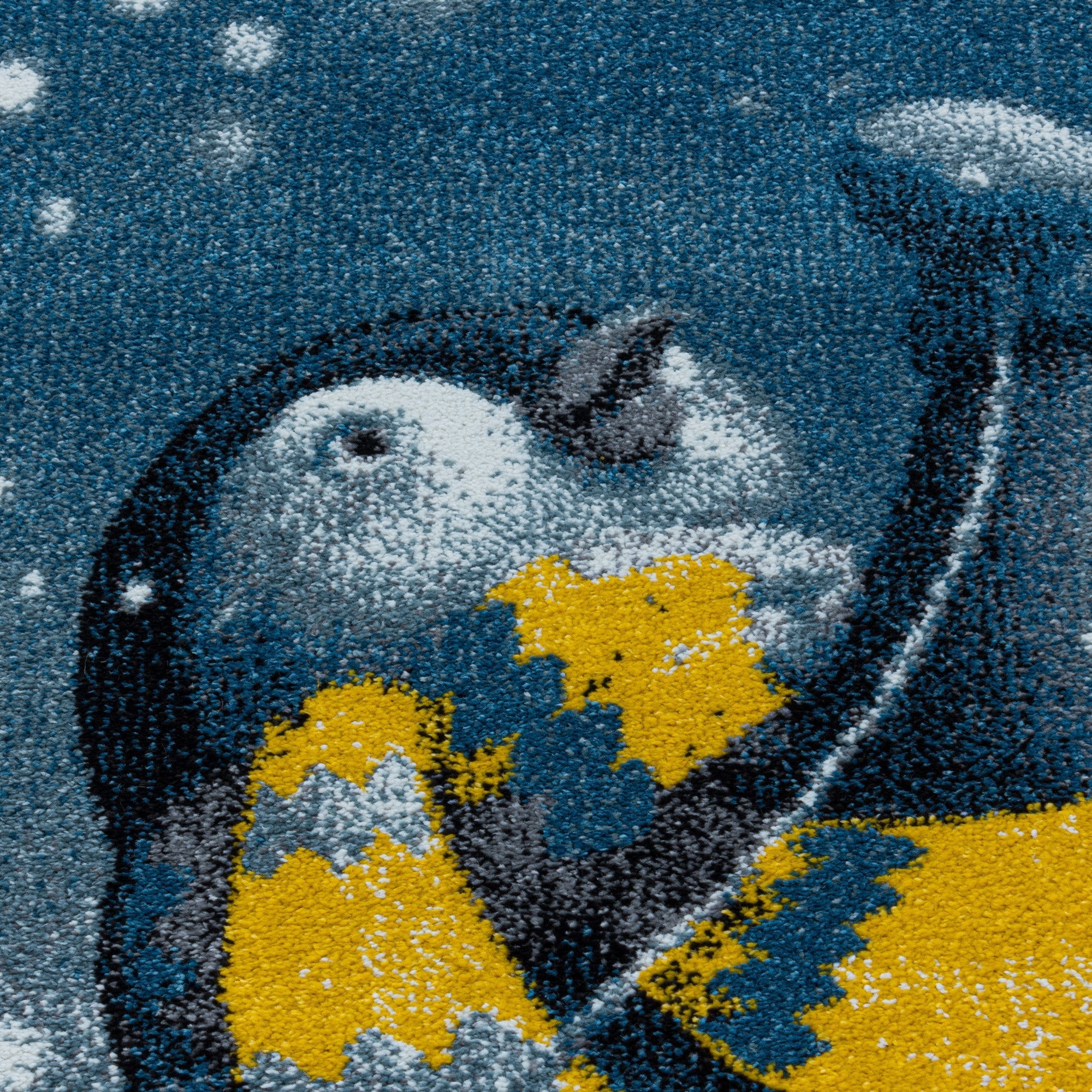 Kurzflor Kinderteppich Design Blau Pinguin Iglu Kinderzimmerteppich Weich - Image 6