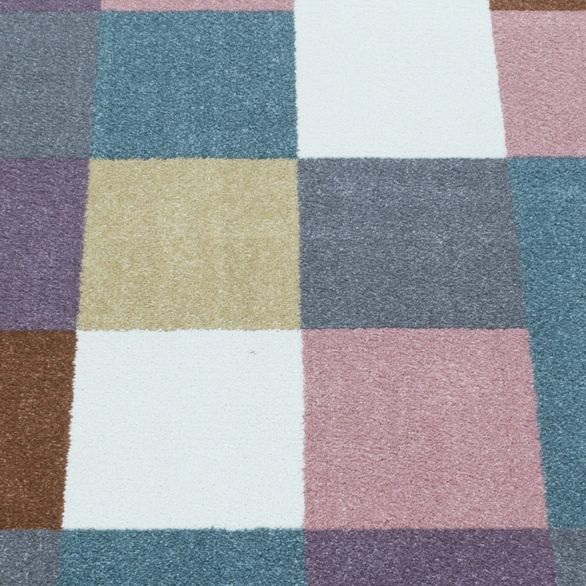 Kurzflor Kinderteppich Design Bunte Kacheln Kinderzimmerteppich Weich Mehrfarbig - Image 8