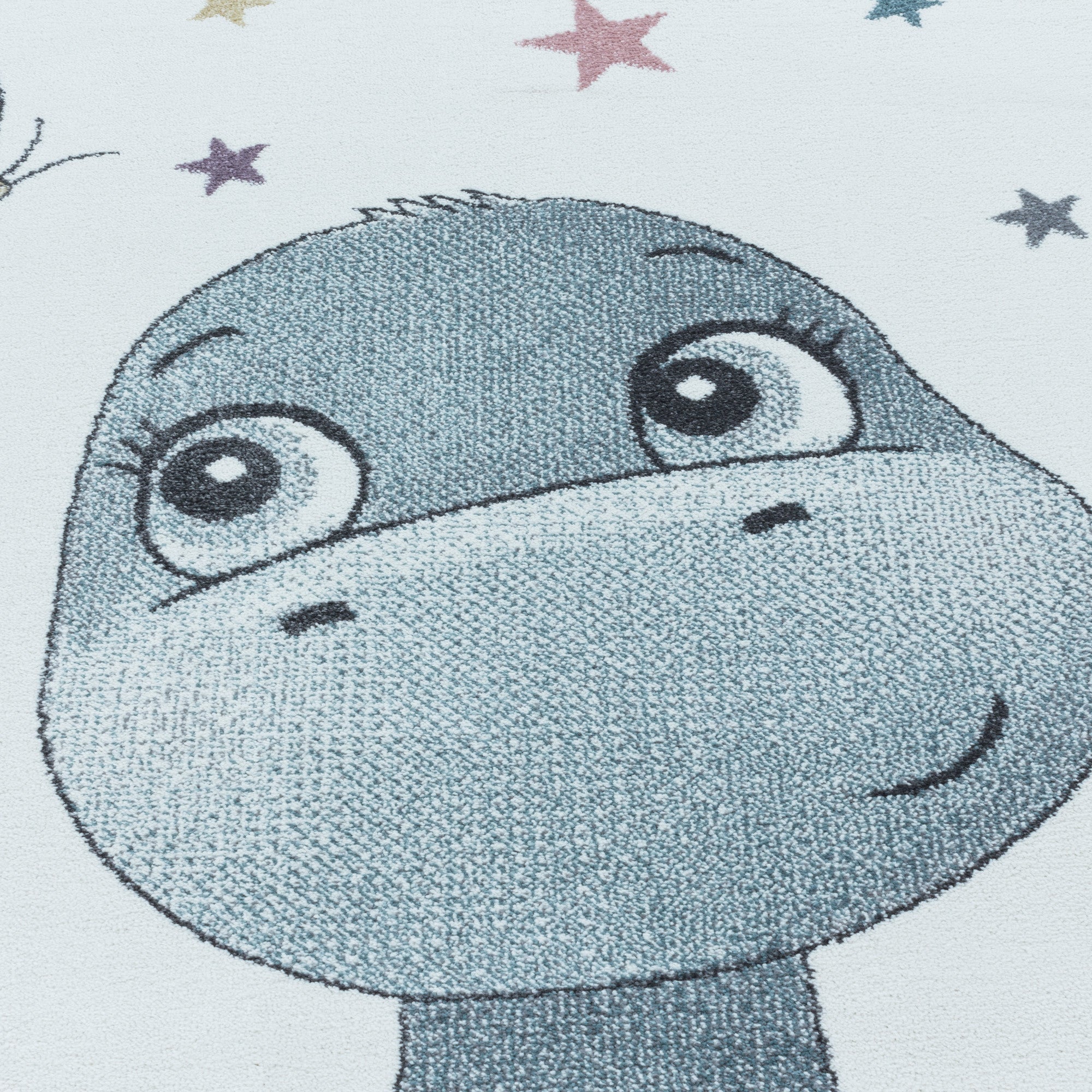 Kurzflor Kinderteppich Design Dino Baby Saurier Kinderzimmer Teppich Blau - Image 8