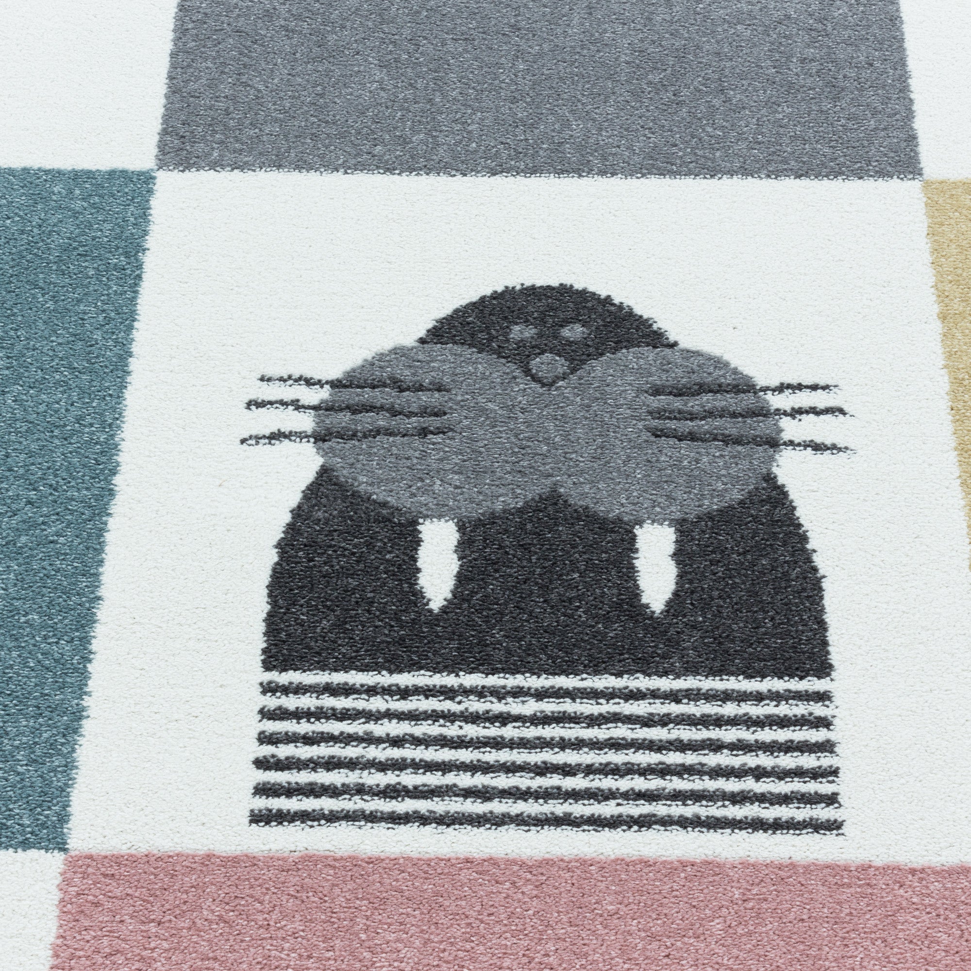 Kurzflor Kinderteppich Design Walross Hase Bär Kinderzimmer Teppich Mehrfarbig - Image 8