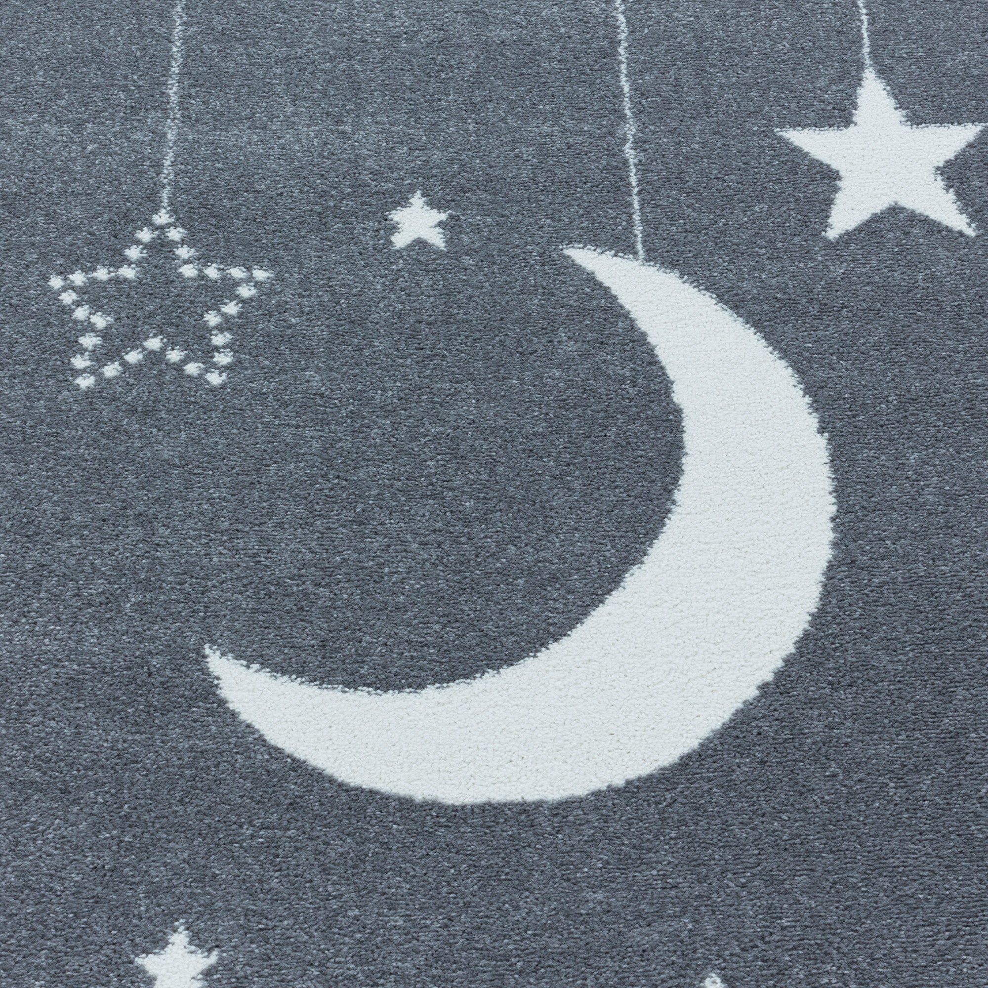 Kurzflor Kinderteppich Kinderzimmer Muster Sternenhimmel Mond Wolken Blau - Image 8