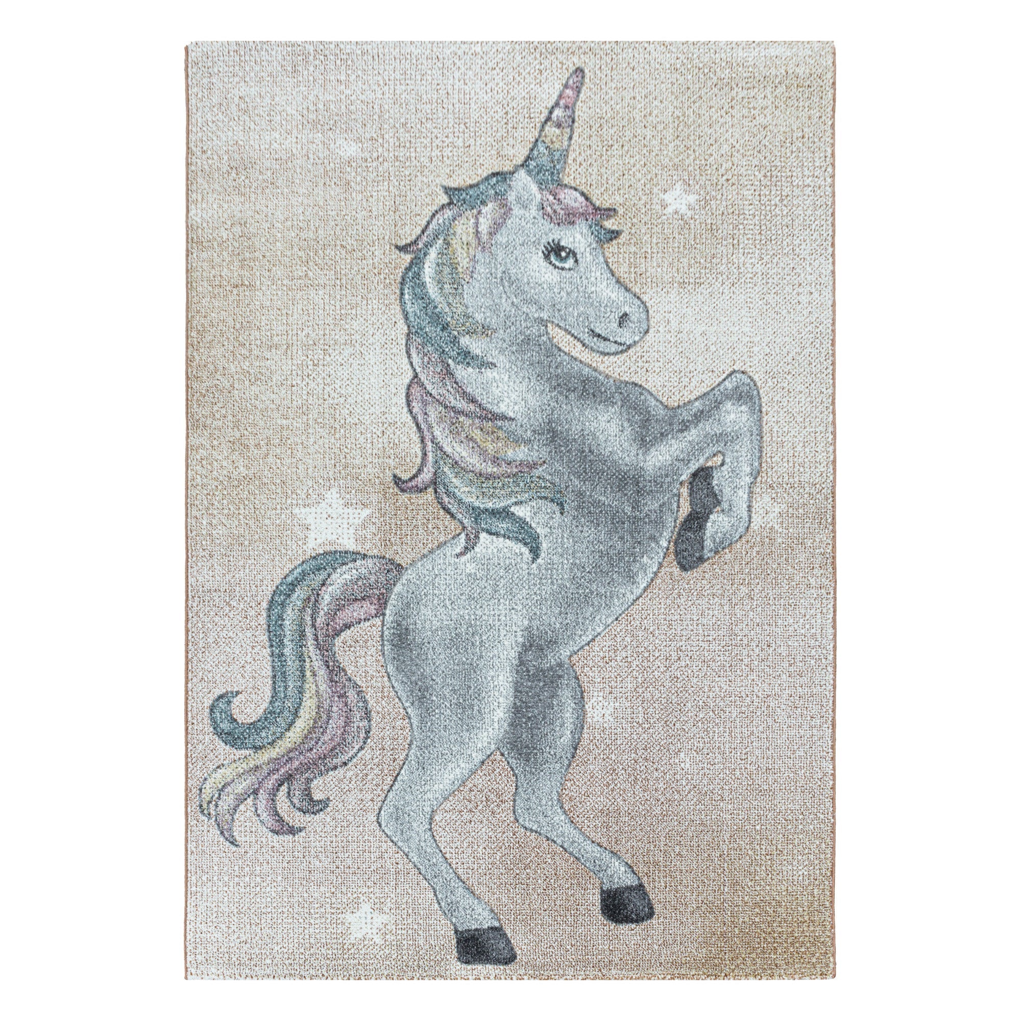 Gelber Kinderzimmer Teppich mit Einhornmotiv - Image 2