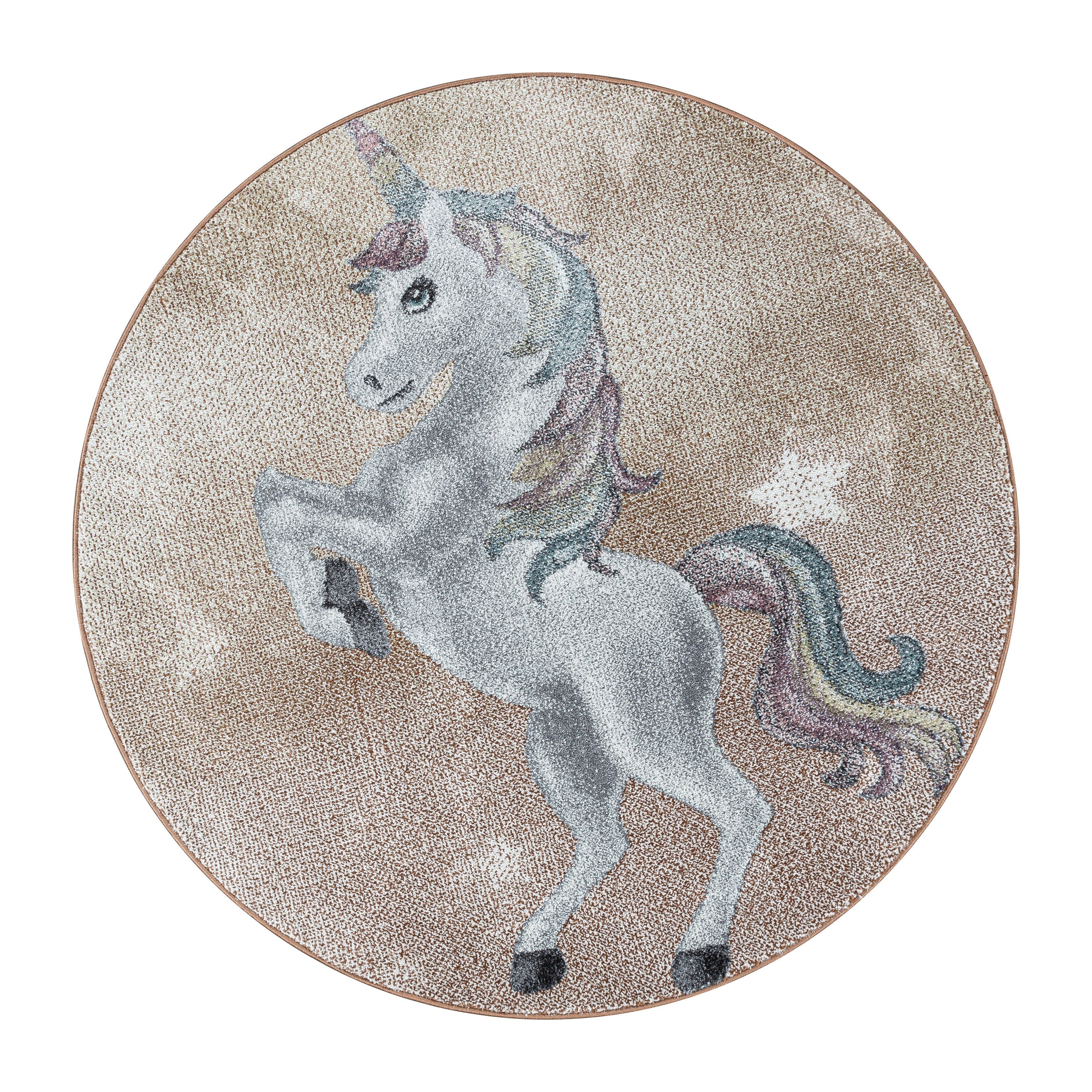 Gelber Kinderzimmer Teppich mit Einhornmotiv - Image 4