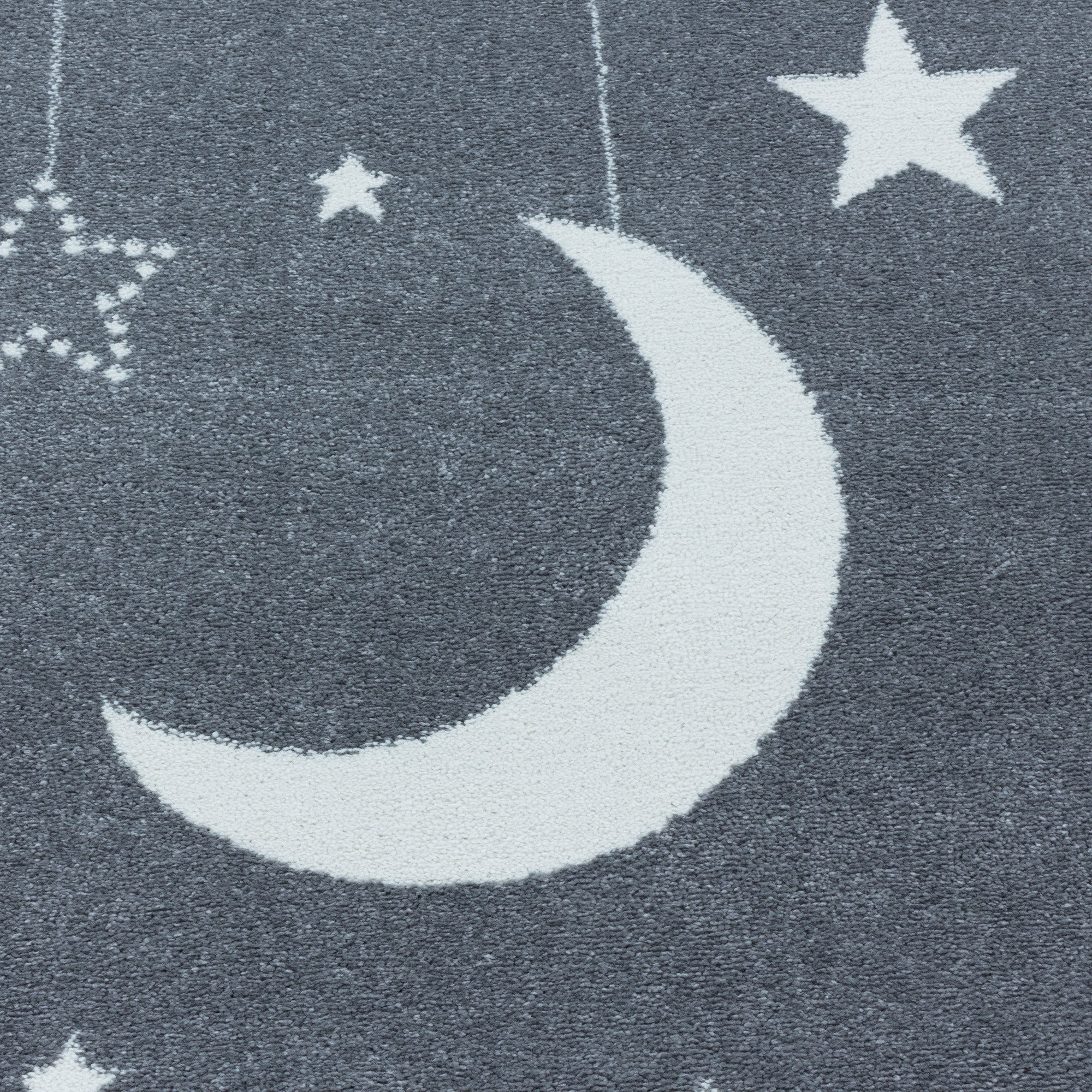 Rosa Kinderzimmer Teppich mit Mond- und Wolkenmotiv - Image 8