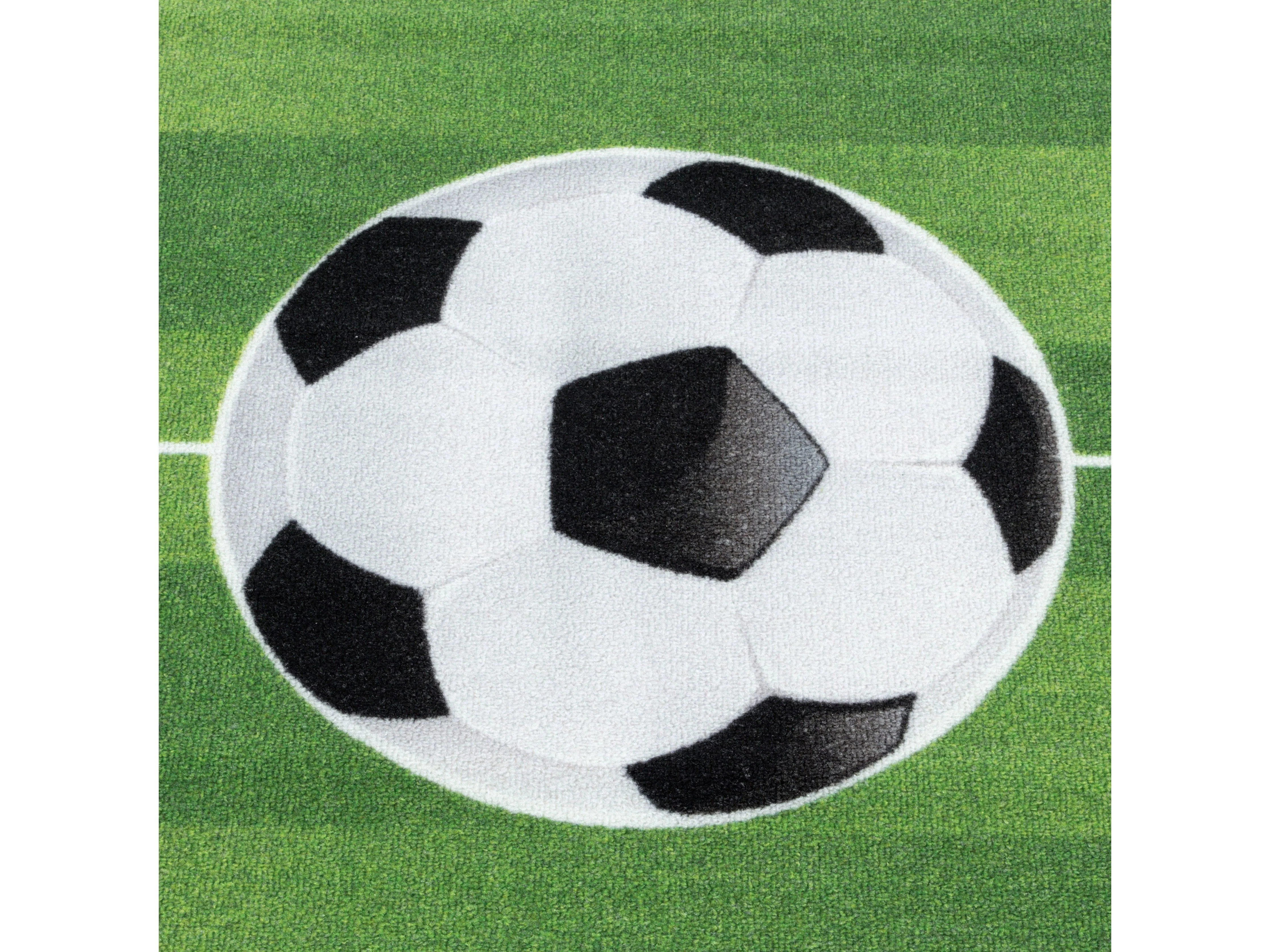 Kurzflor Kinderteppich Spielteppich Kinderzimmer Teppich Fussball Stadion Grün - Image 5