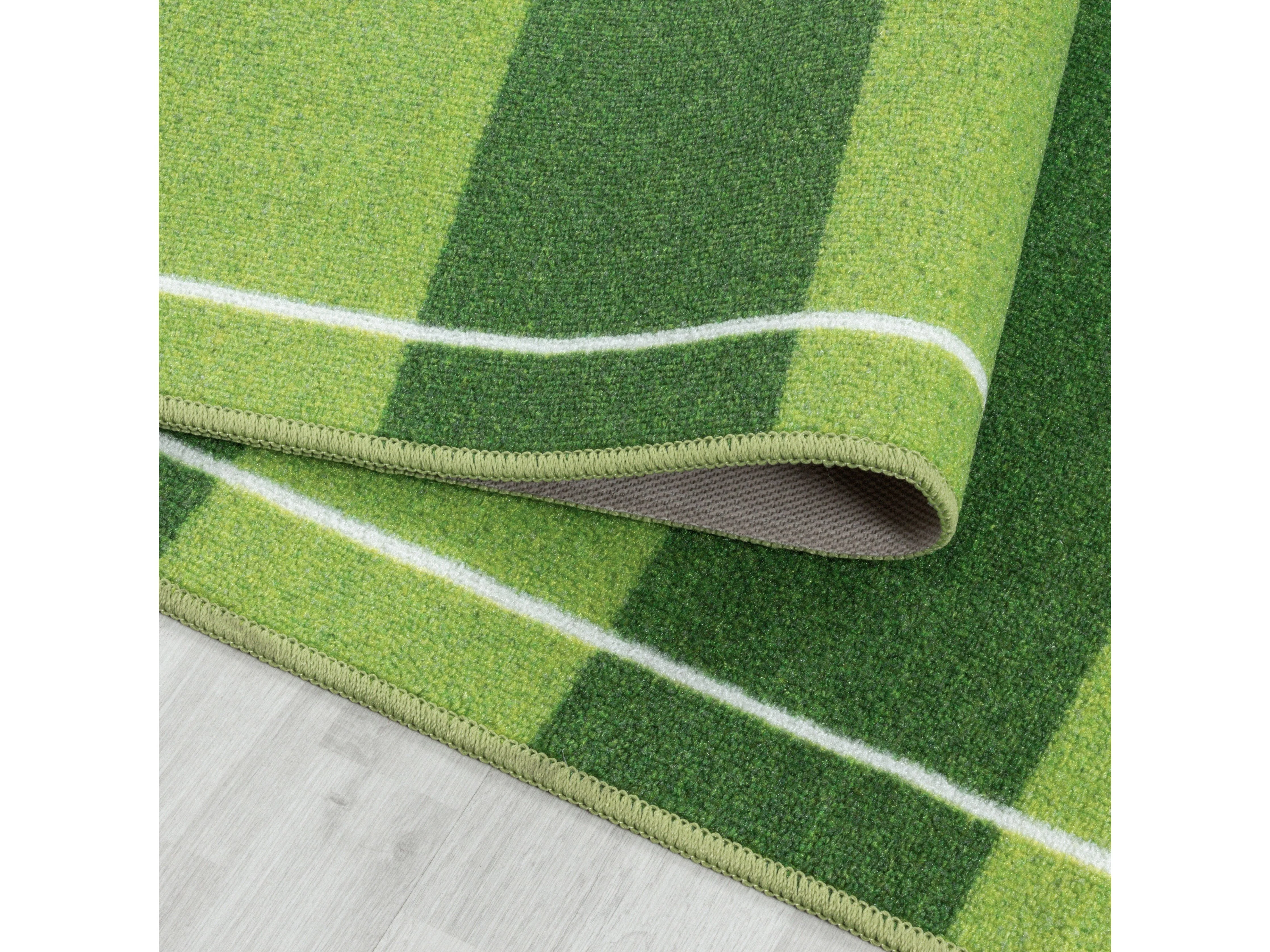 Kurzflor Kinderteppich Spielteppich Kinderzimmer Teppich Fussball Stadion Grün - Image 6