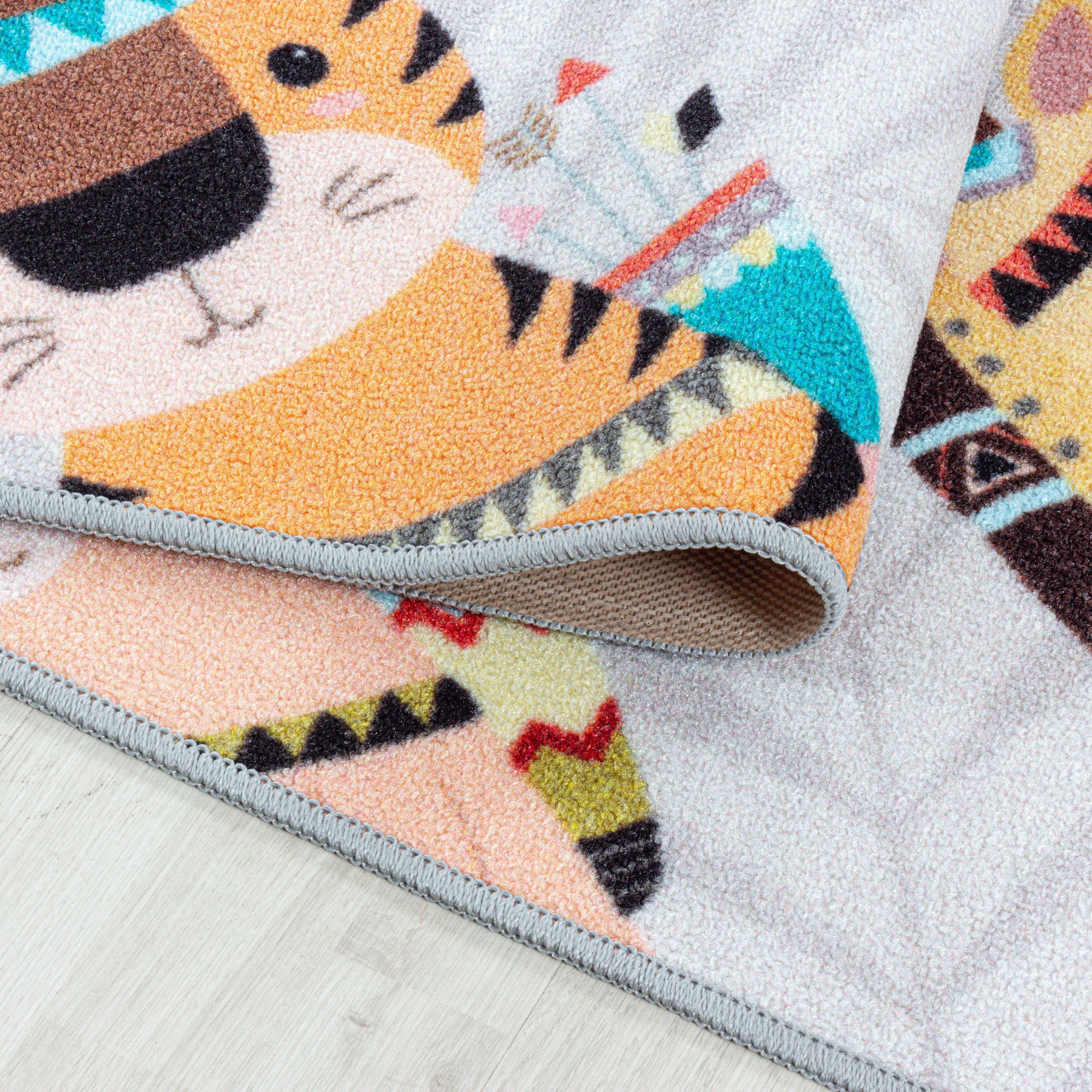 Kurzflor Kinderteppich Spielteppich Kinderzimmer Teppich Motiv Himmel Hölle Grau - Image 6