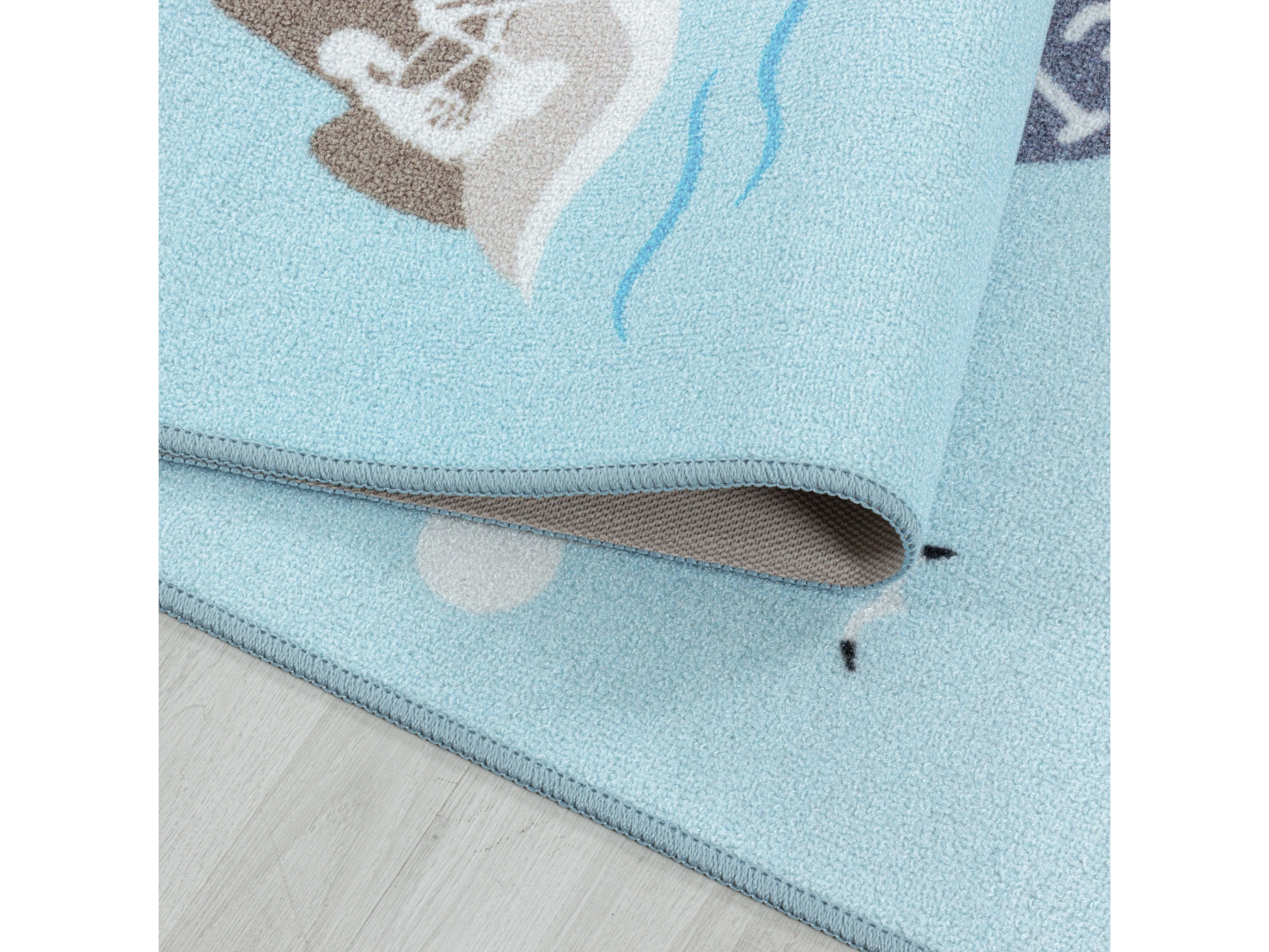 Kurzflor Kinderteppich Spielteppich Kinderzimmer Teppich Seefahrt Piraten Blau - Image 6