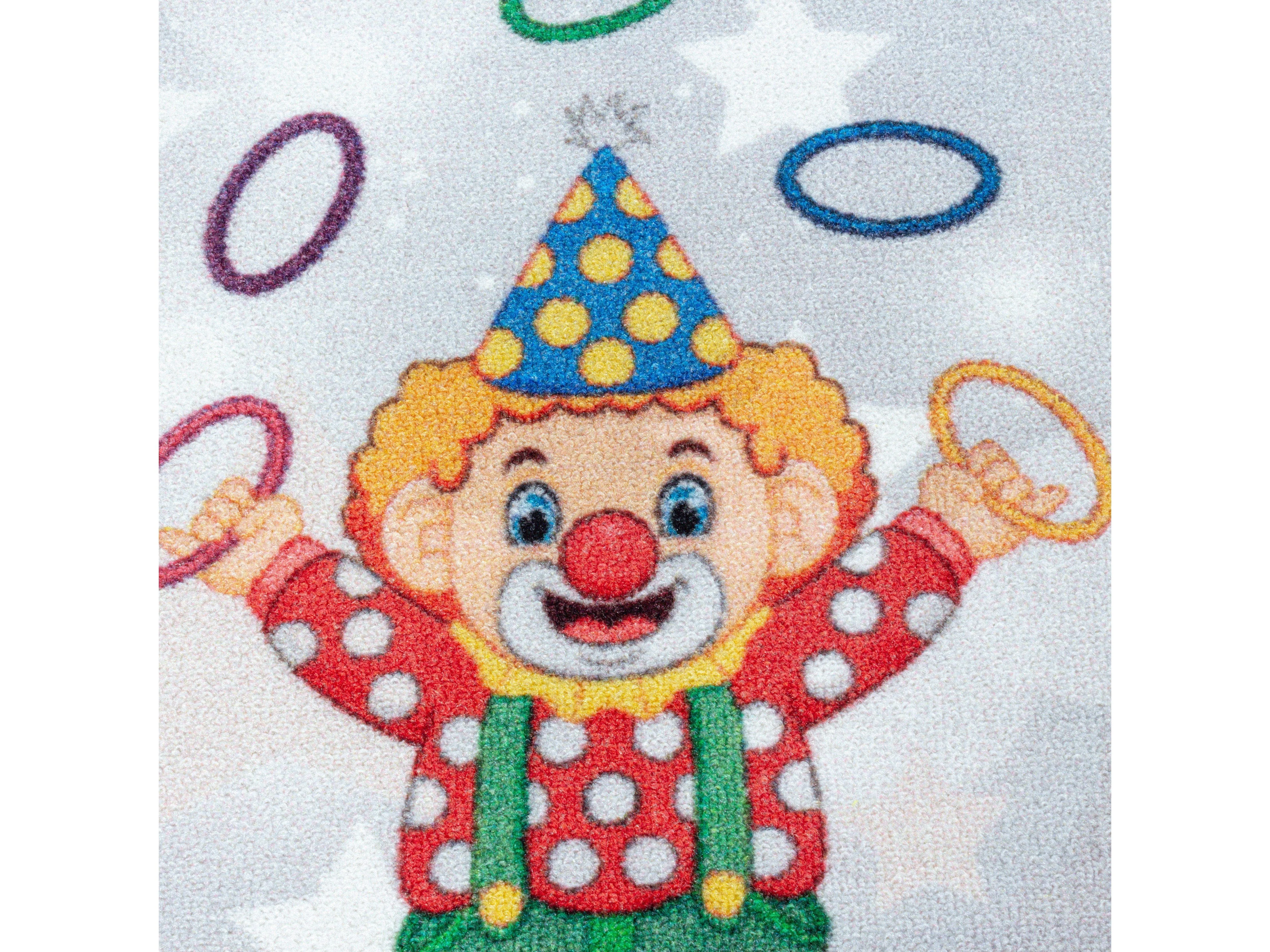 Kurzflor Kinderteppich Spielteppich Kinderzimmer Teppich Zirkus Clown Löwe Blau - Image 5