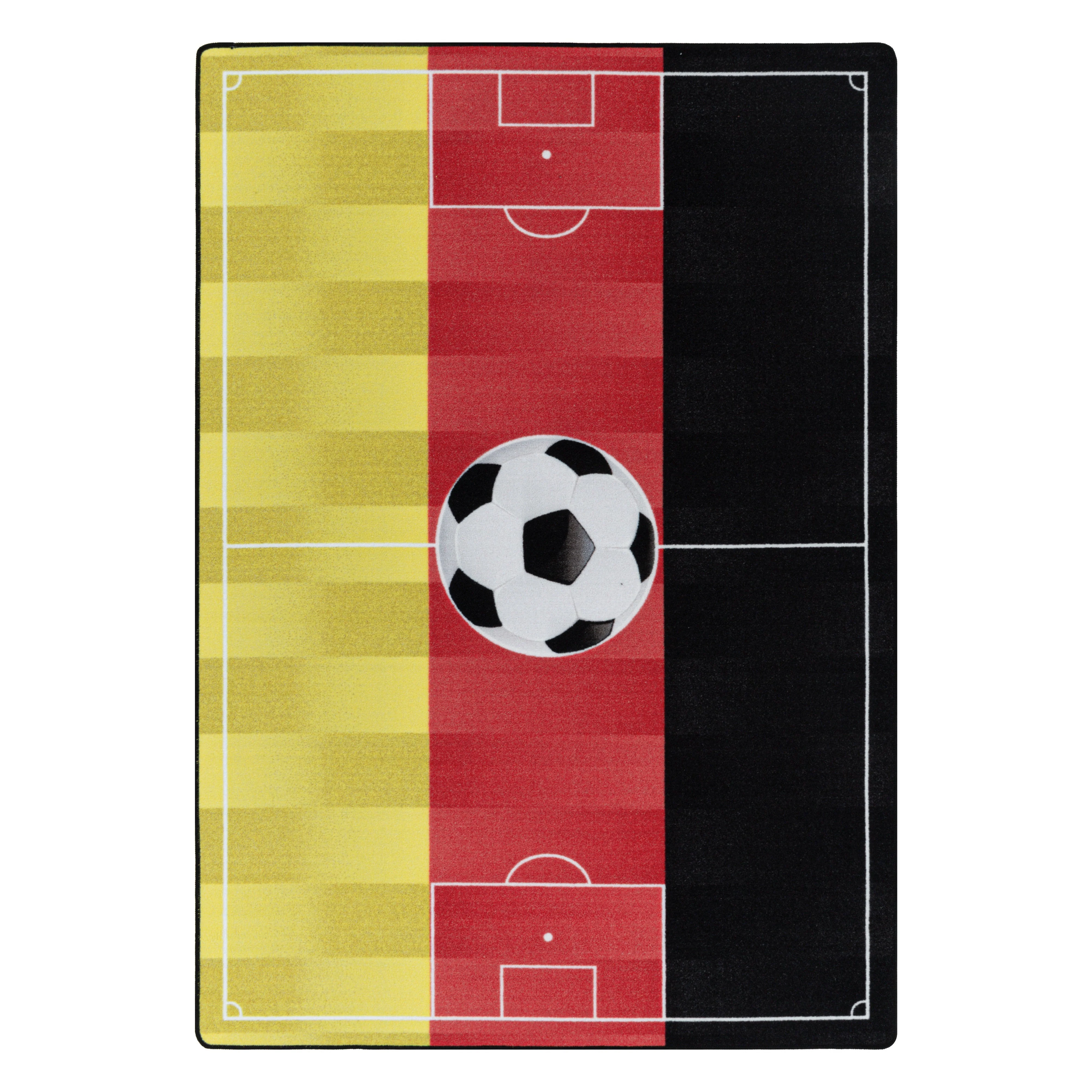 Kurzflor Kinderteppich Spielteppich Teppich Fussball Deutschland Rot - Image 2