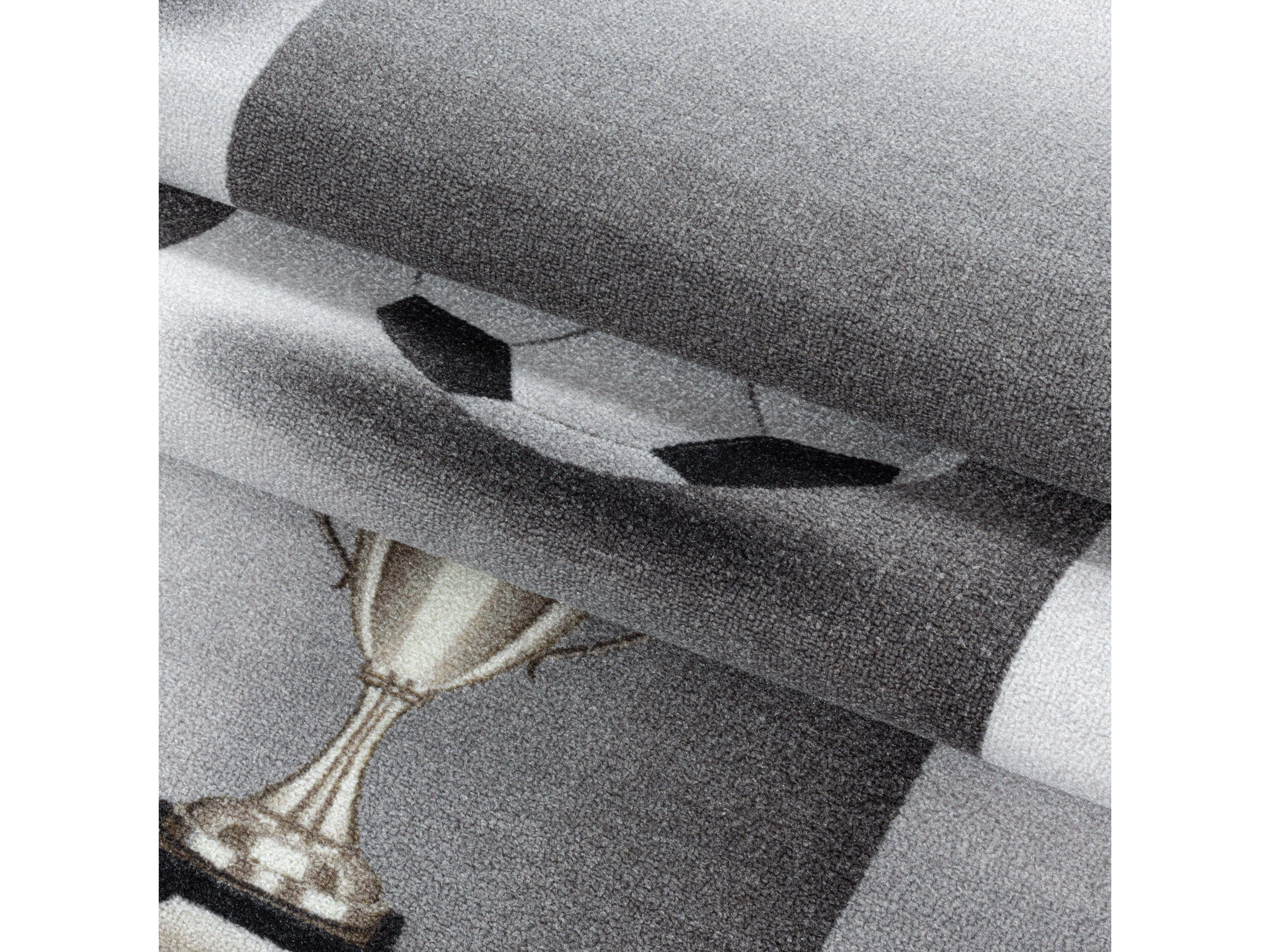 Kurzflor Kinderteppich Spielteppich Teppich Spiel Fussball Trikot Pokal Grau - Image 7