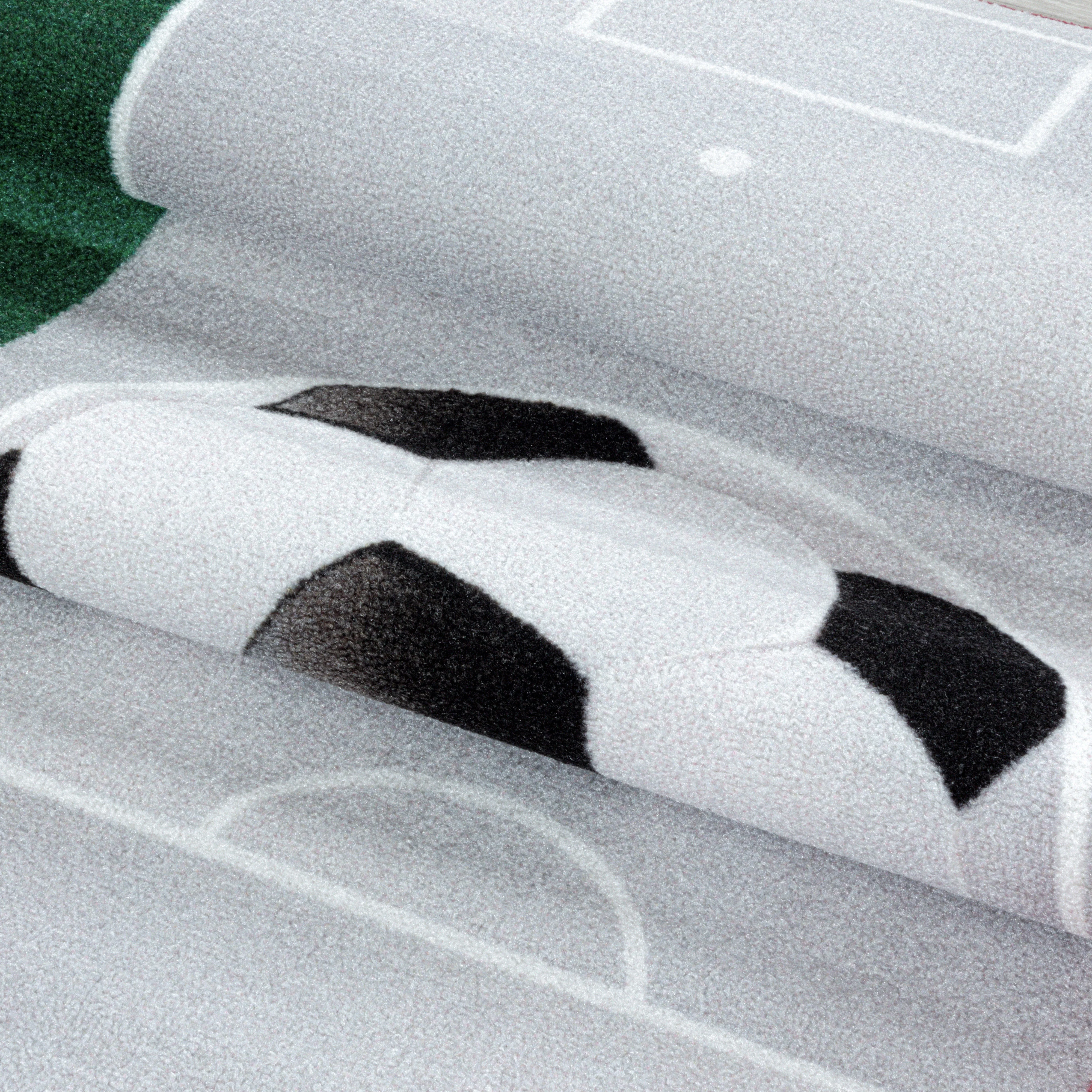 Kurzflor Teppich Kinderteppich Kinderzimmer Spielteppich Fussball Italien Weiss - Image 7