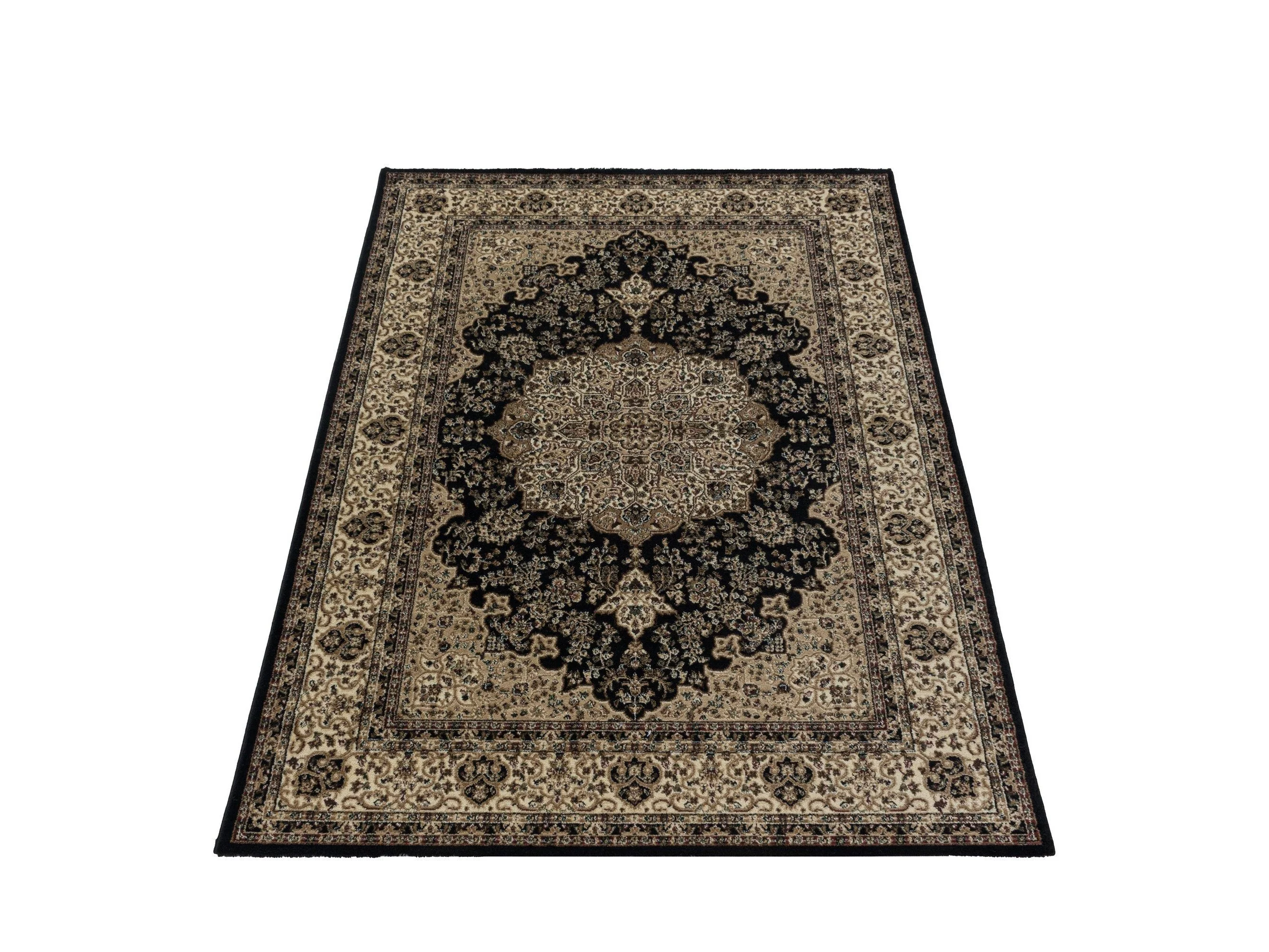 Kurzflor Teppich Klassik Design Orient Antike Nain Wohnzimmer Teppich Schwarz - Image 3
