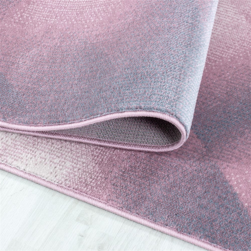 Kurzflor Teppich Wohnzimmerteppich Soft Flor Wellen Design Pink - Image 4