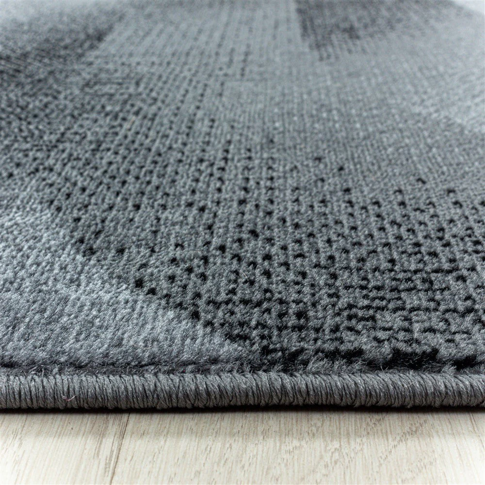 Kurzflor Teppich Wohnzimmerteppich Soft Flor Wellen Design Schwarz - Image 4
