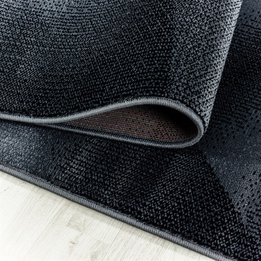 Kurzflor Teppich Wohnzimmerteppich Soft Flor Wellen Design Schwarz - Image 5