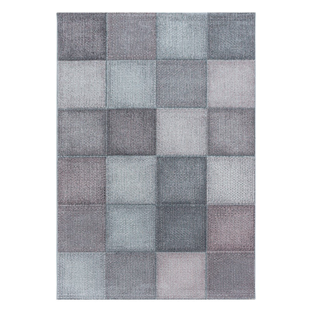 Kurzflor Teppich Zart Rosa Grau Modernes Quadrat Pixel Muster Teppich Weich - Image 2