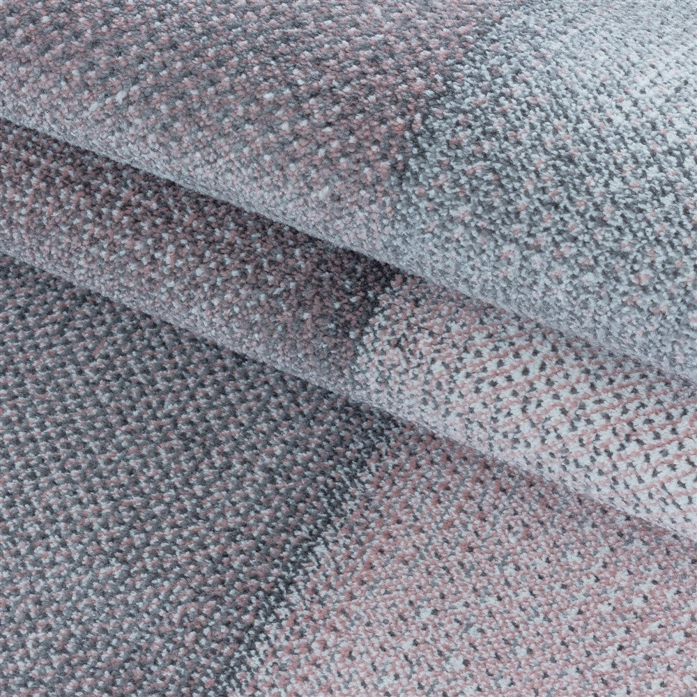 Kurzflor Teppich Zart Rosa Grau Modernes Quadrat Pixel Muster Teppich Weich - Image 6