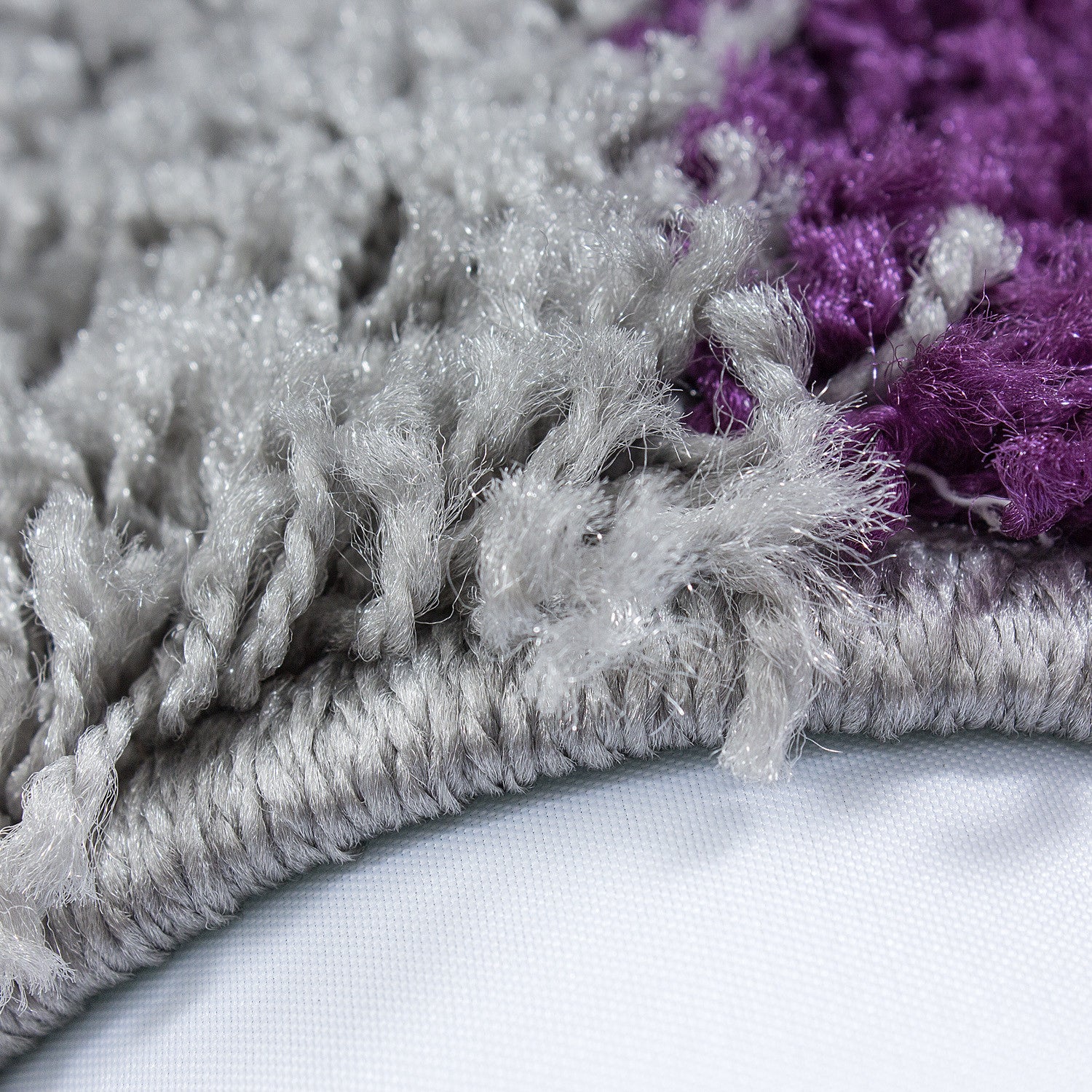 Hochflorteppiche, Kariert Design, Farbe Violett, Teppich für Wohnzimmer, Rücken aus Jute - Image 5