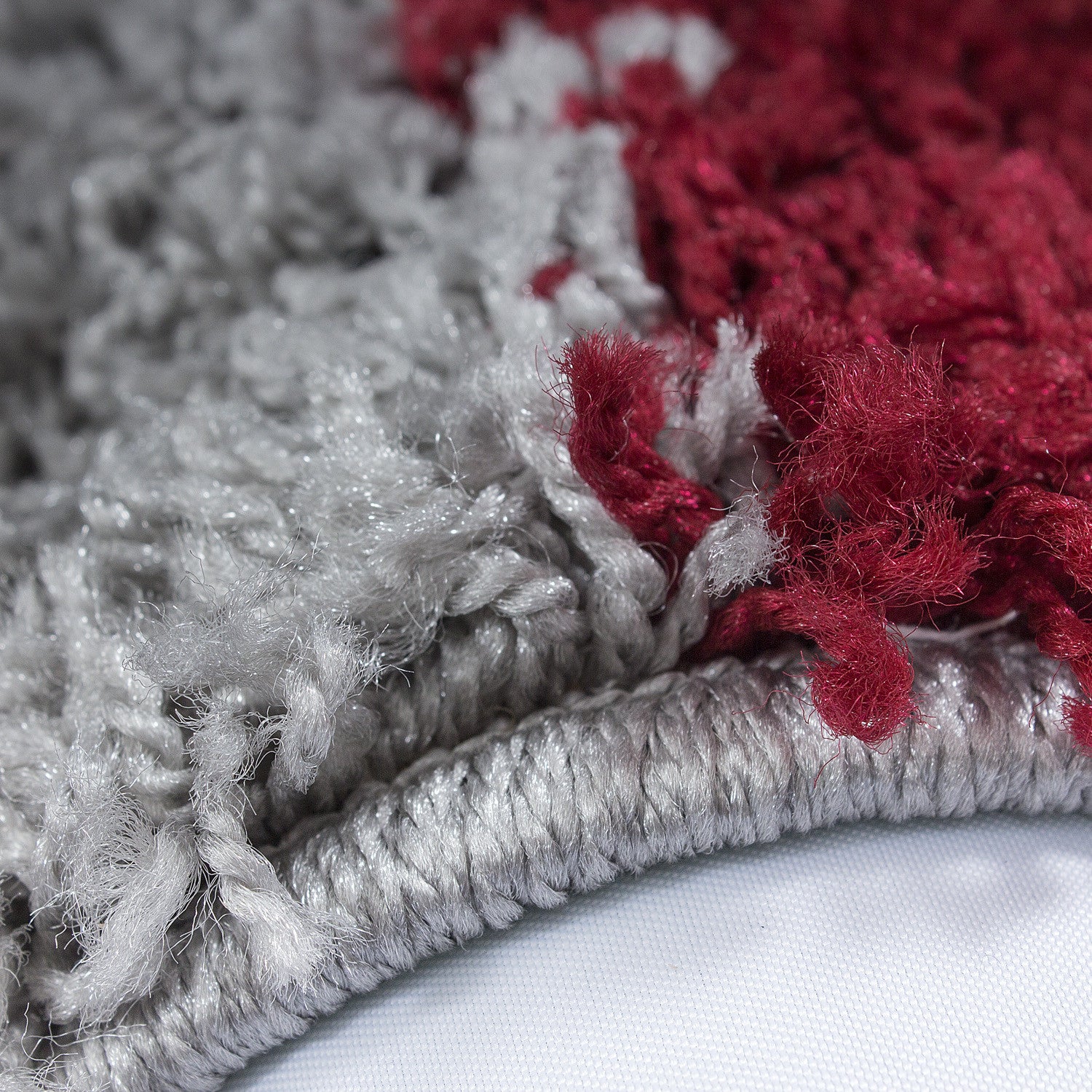 Hochflorteppiche, Kariert Design, Farbe Rot, Teppich für Wohnzimmer, Rücken aus Jute - Image 5