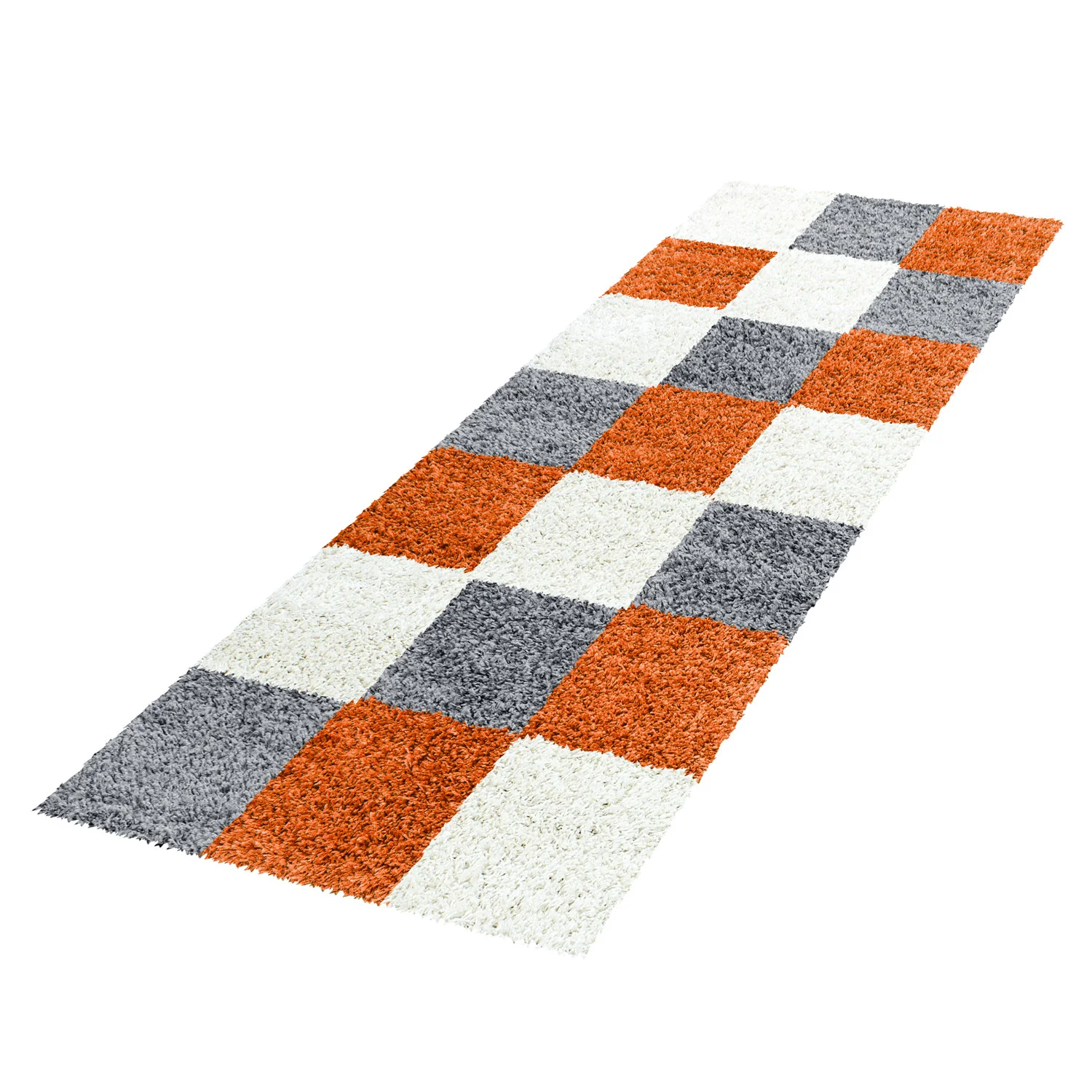 Hochflorteppiche, Kariert Design, Farbe Terrakotta, Teppich für Wohnzimmer, Rücken aus Jute - Image 6